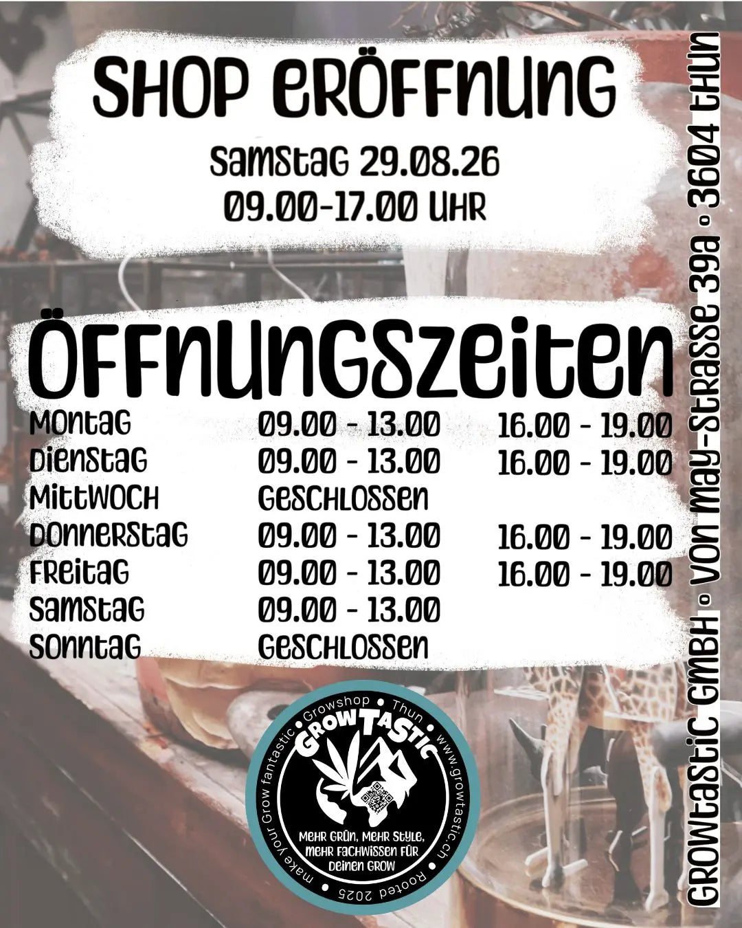 Unsere Öffnungszeiten stehen fest – Willkommen im GrowTastic Local Store