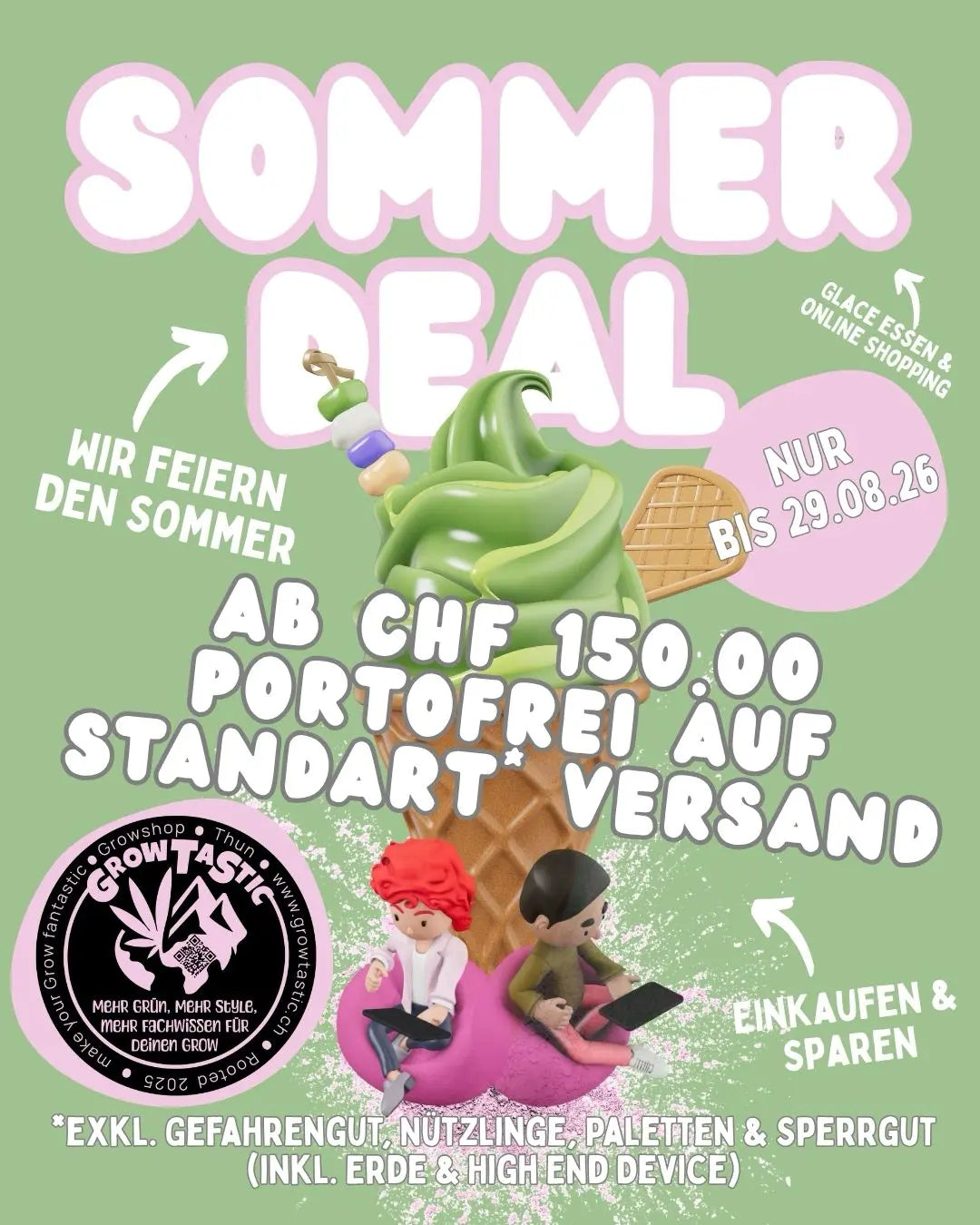 Sommer Deal 2026 – Portofrei ab CHF 150.– bis zur Shop-Eröffnung