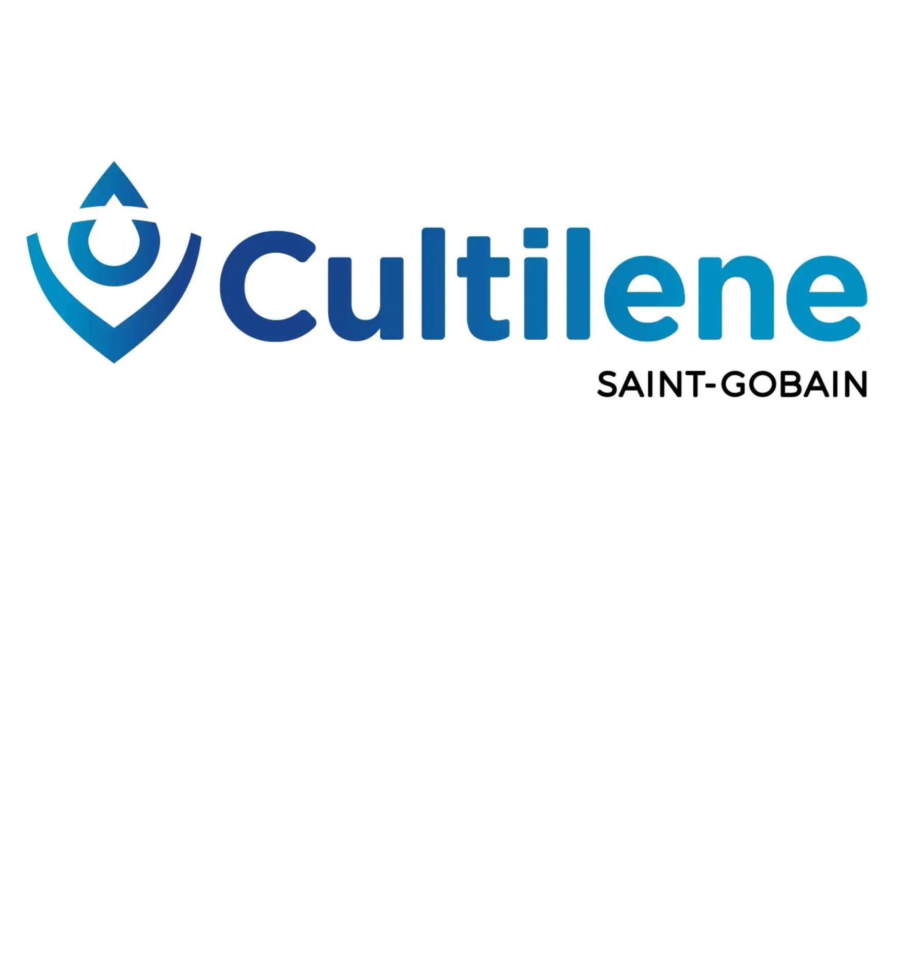 Logo von Cultilene, Saint-Gobain, mit blauem Design, symbolisiert innovative Lösungen für Growshops.