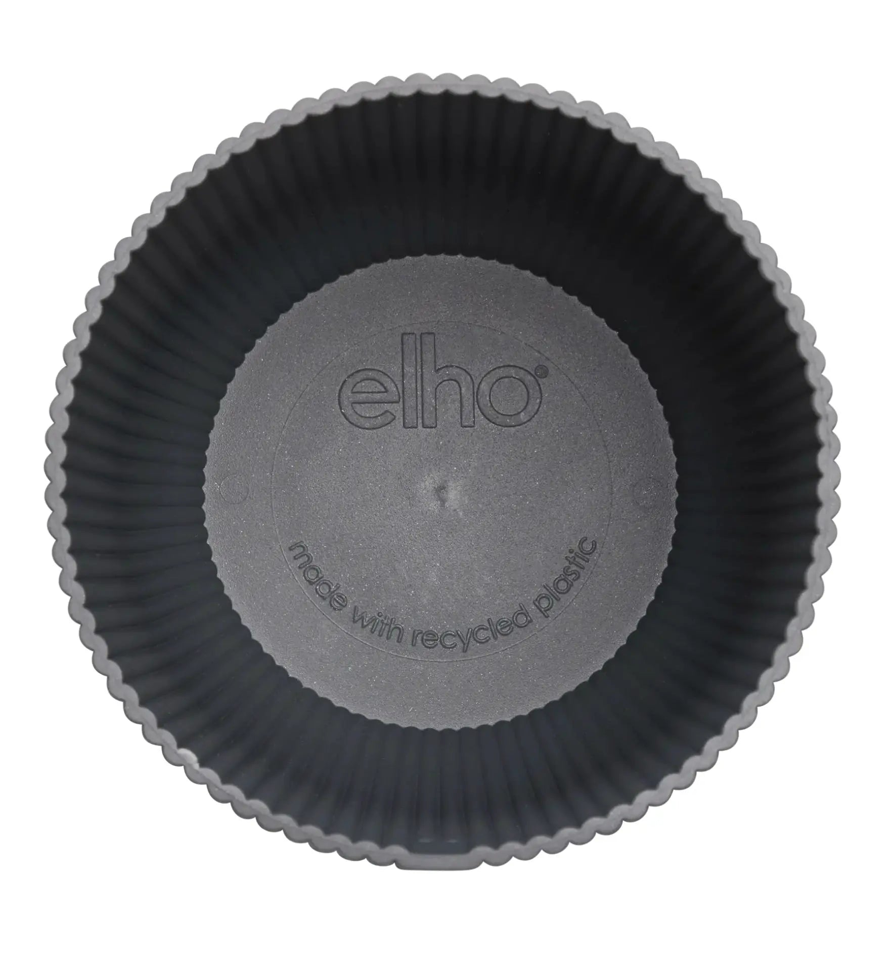 Elho Vibes Fold Coupe Pflanztopf aus Kunststoff, rund und modern, in grau mit weichem Design, ideal für Zimmerpflanzen.