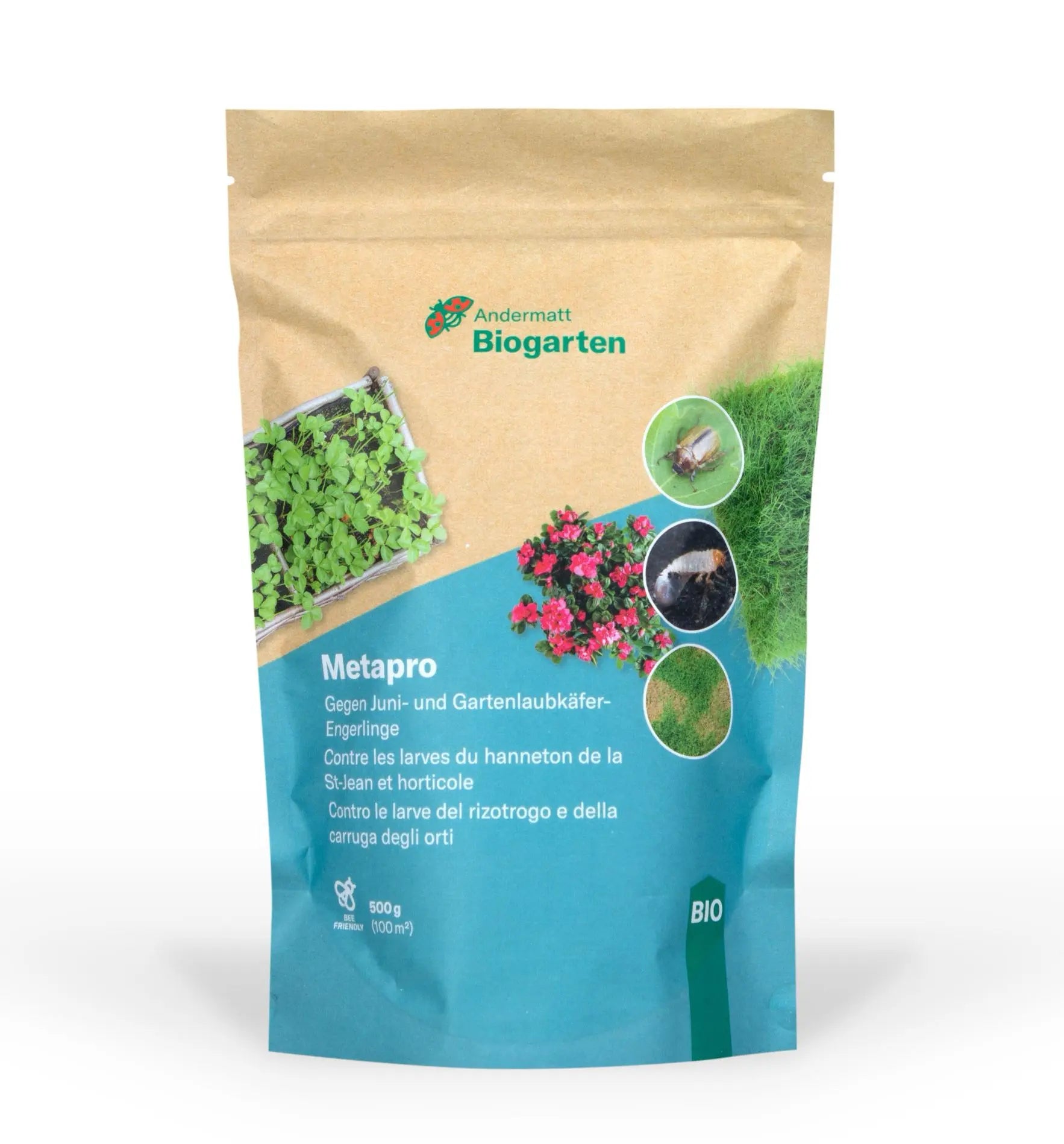 Biocontrol & Biogarten Nützlinge gegen Juni- und Gartenlaubkäfer-Engerlinge, natürliche Schädlingsbekämpfung, in der Verpackung.