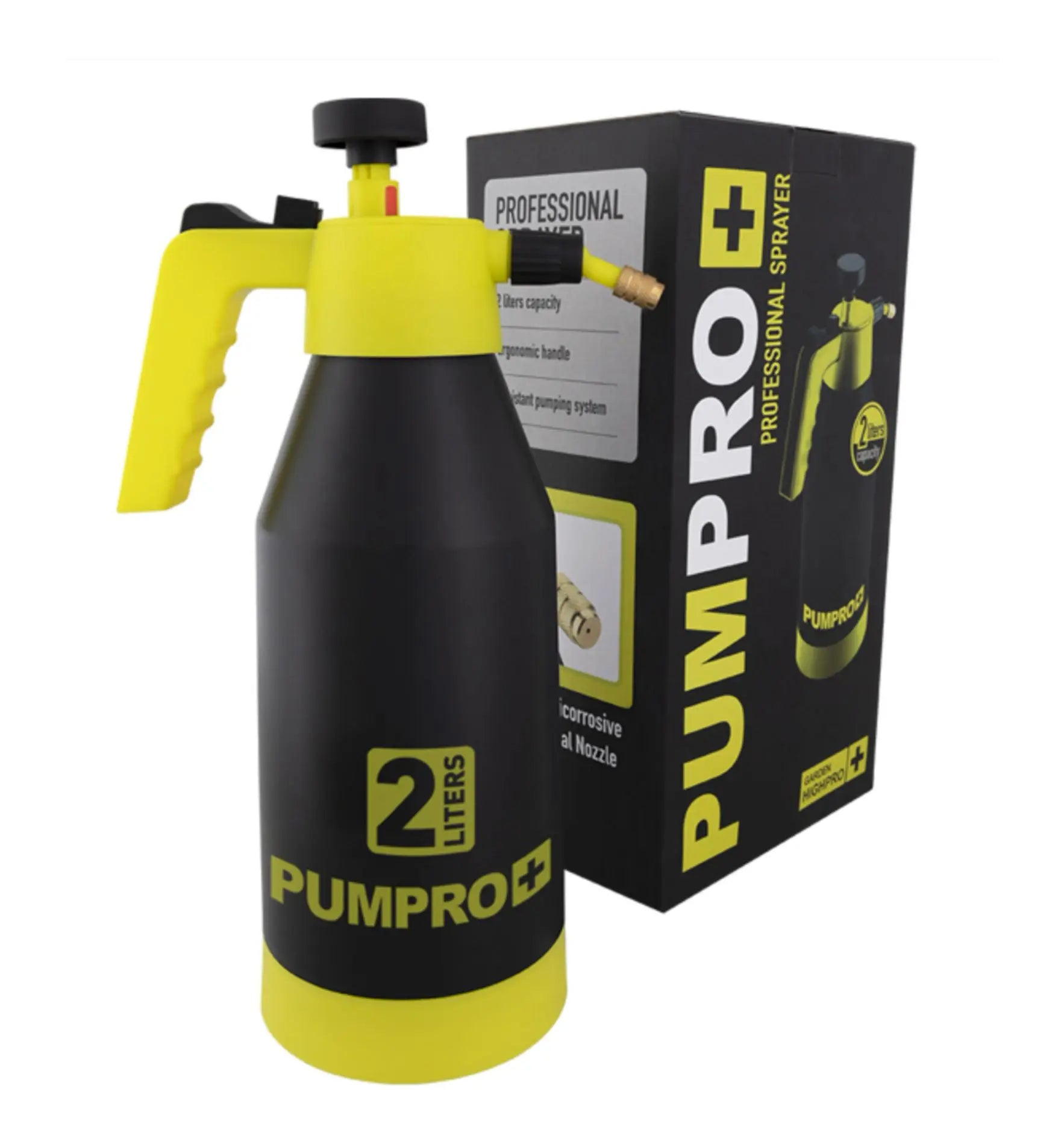 Garden Highpro PumpPro 2-Liter Drucksprüher mit 360° Düse, handlicher Gartensprayer für Pflanzenpflege und Bewässerung