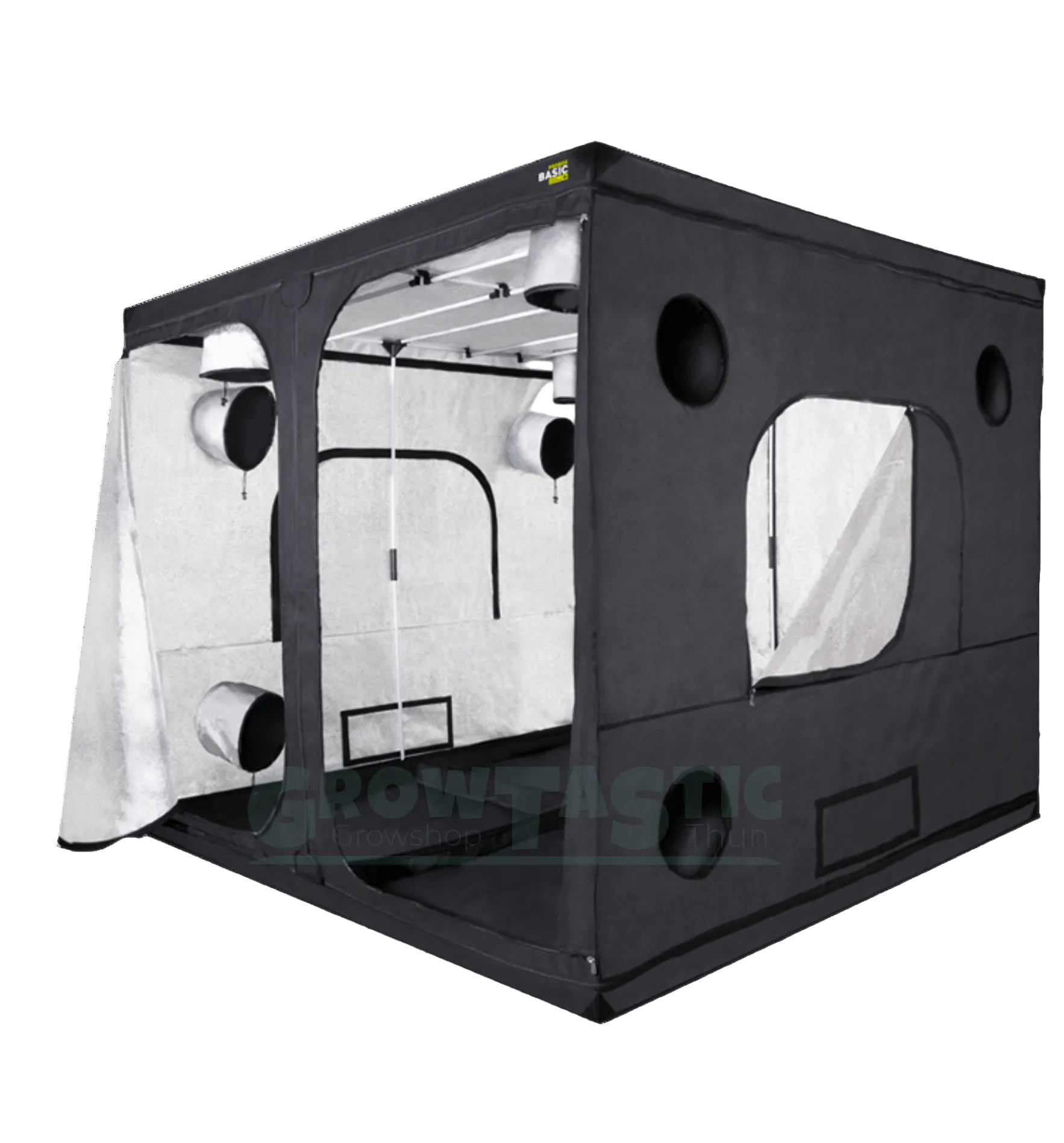 Garden Highpro Pro Box Basic mit quadratischer Grundfläche für Indoor-Anbau in strapazierfähigem Nylon 420D.