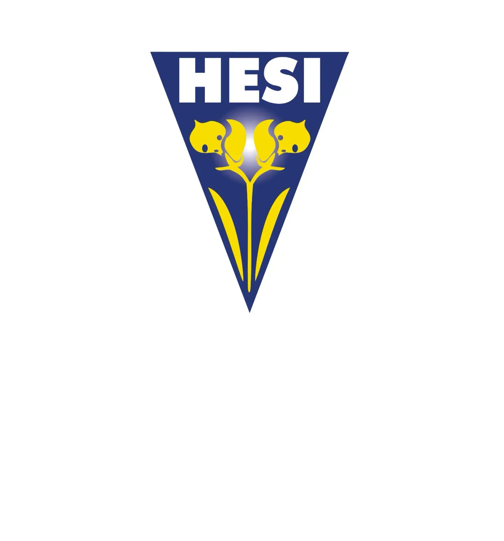 Logo von HESI mit gelben Blumen und blauem Hintergrund für Growshop-Dateien.