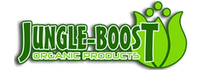 Logo von Jungle-Boost für organische Produkte, grüne Farben und moderne Schriftart.