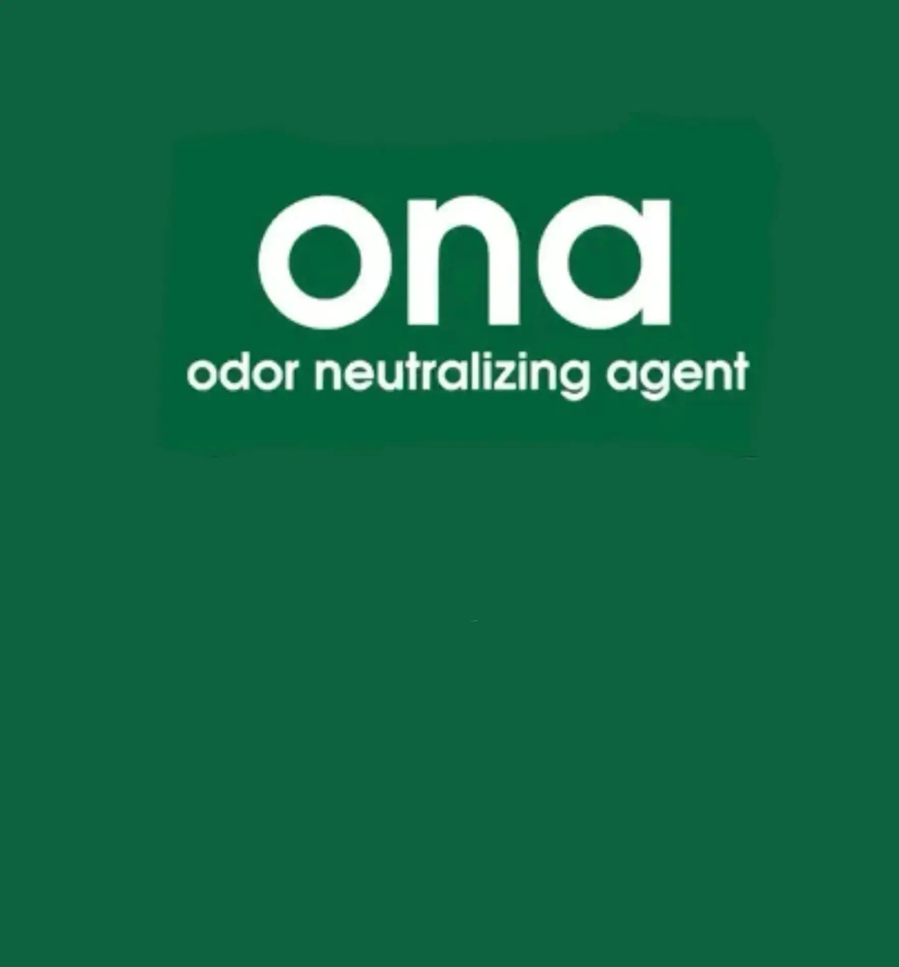 ONA Odor Neutralizing Agent in bold text on a green background.