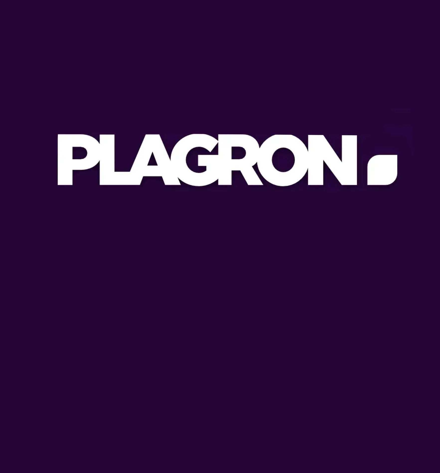 Logo von Plagron auf lila Hintergrund, relevant für Growshop-Dateien und Produktinformation.