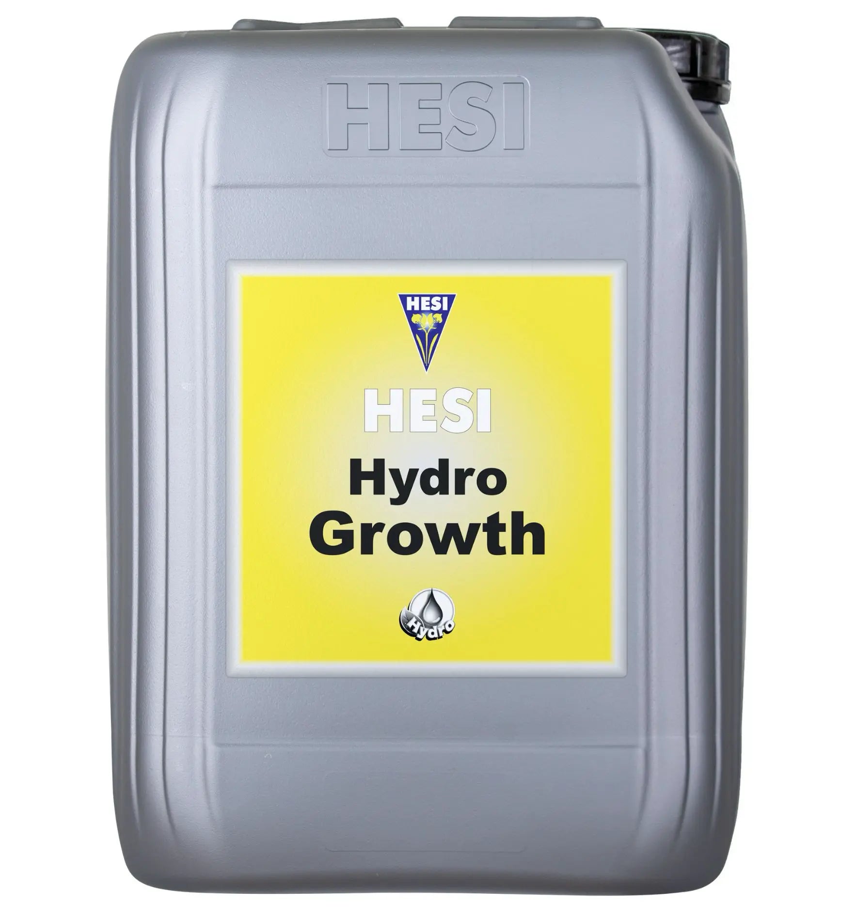 Hesi Hydro Wuchs Dünger in 1-Liter-Flasche, ideal für gesunden Pflanzenwuchs, zeigt die Flasche mit grünem Etikett und Dosierungsangaben