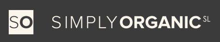 Logo von Simply Organic mit stilisierter Schriftzug für ökologisch nachhaltige Produkte.