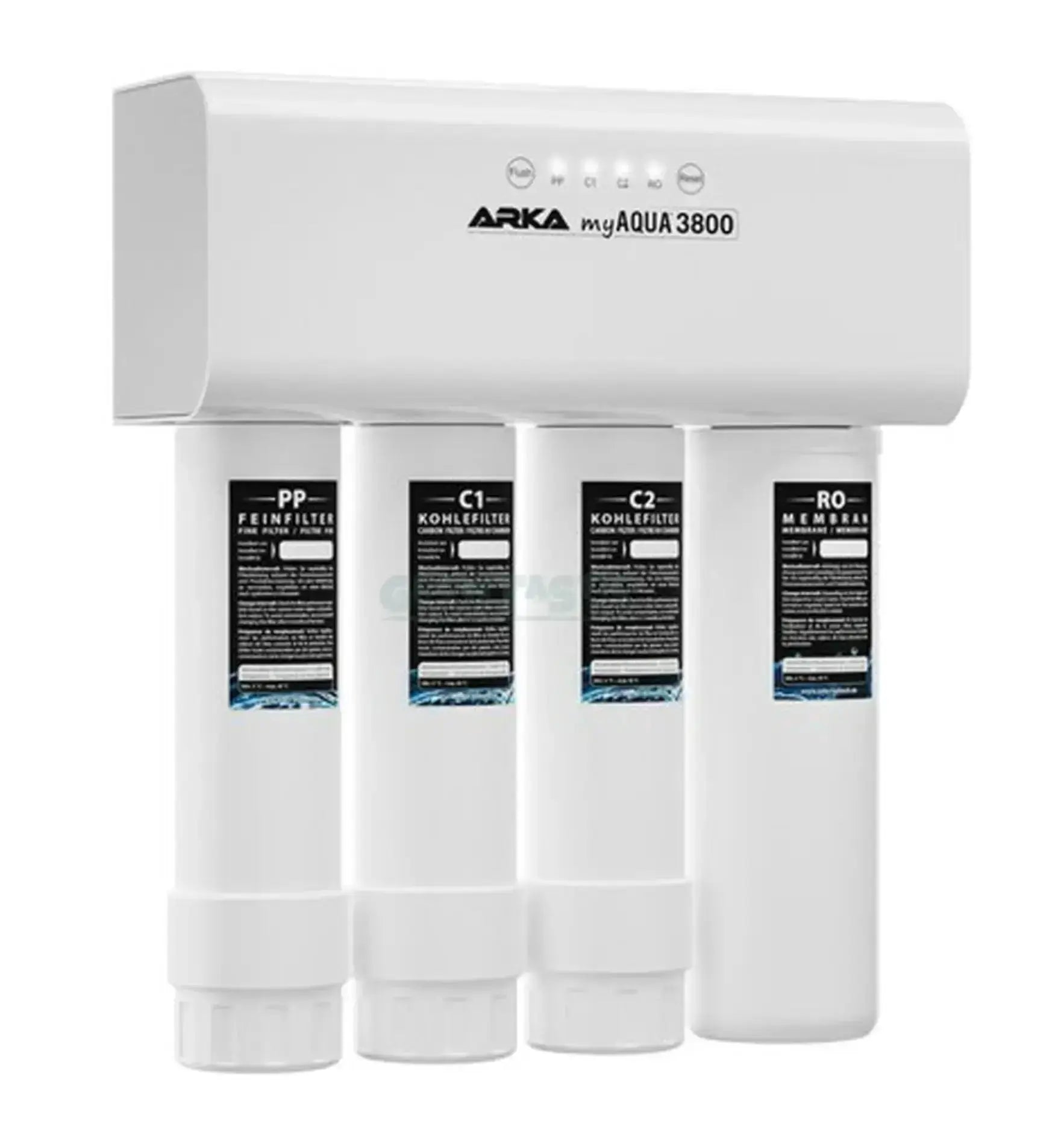 ARKA myAQUA® 3800 Umkehrosmoseanlage mit Filter und Anschlüssen, Wasserreinigungsgerät für sauberes Trinkwasser