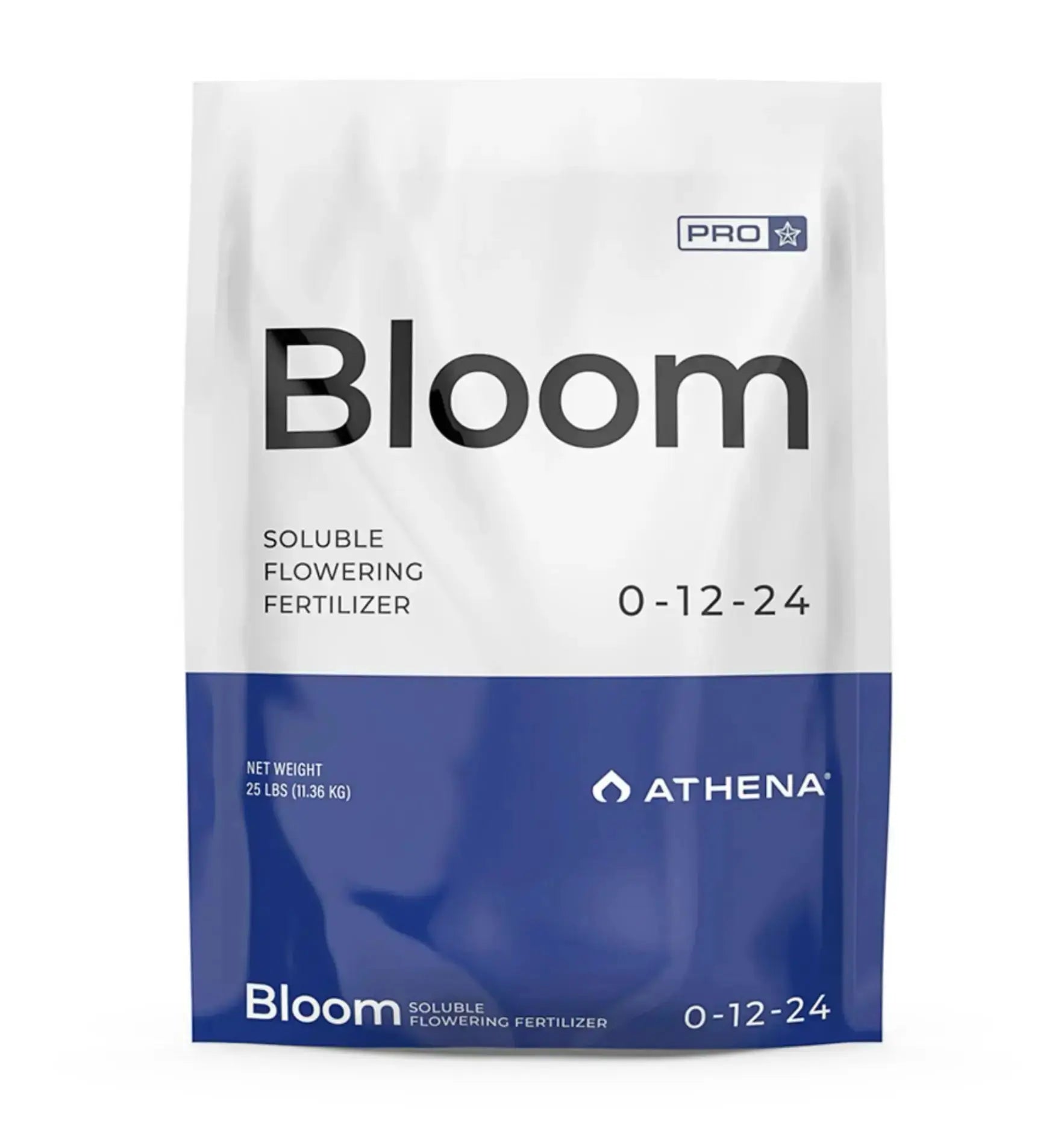 Athena Pro Bloom Dünger in 4,53 kg Verpackung, flüssig, ideal für blühende Pflanzen, zeigt die Flasche auf dem Bild