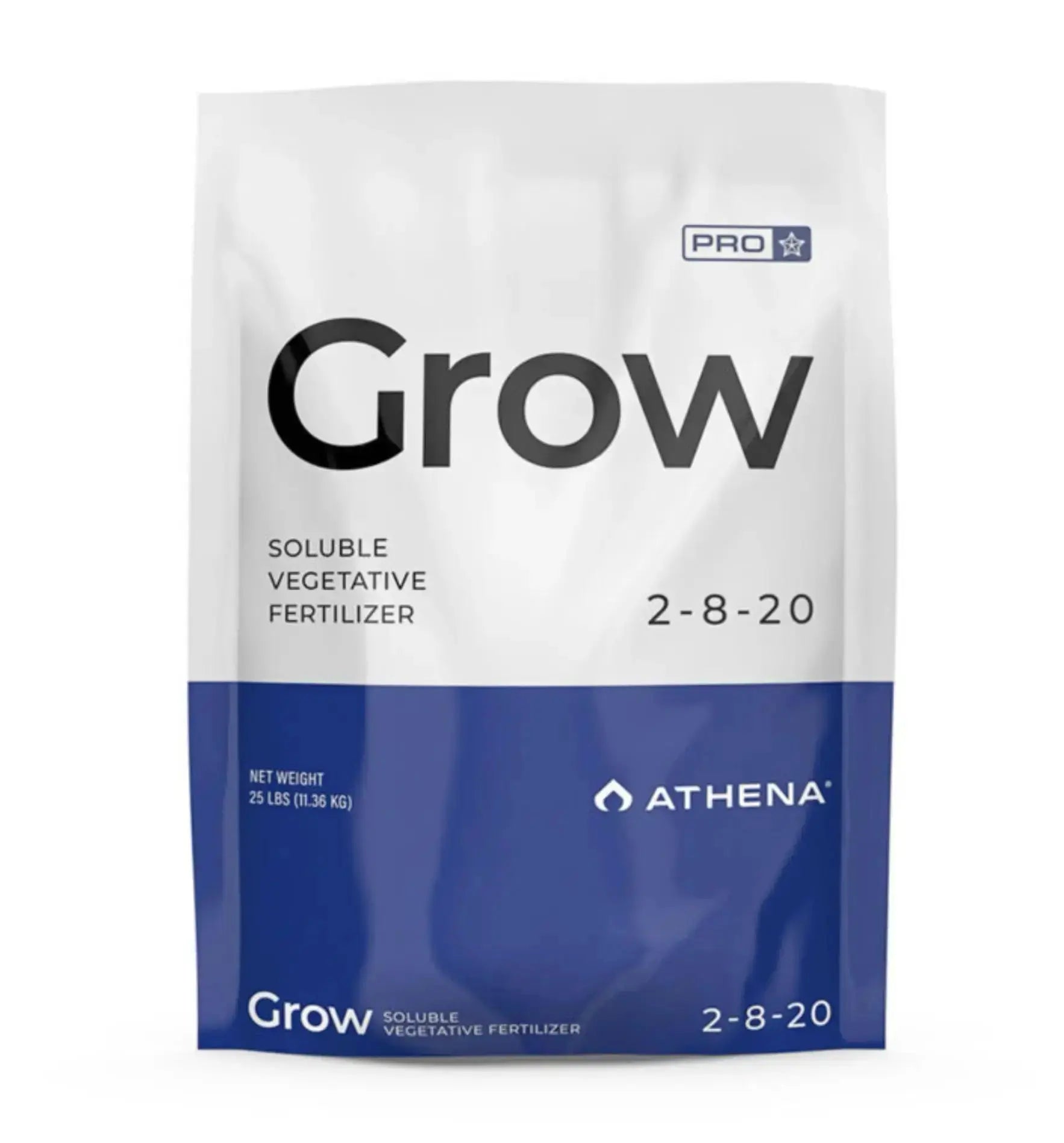 Athena Pro Grow Dünger in 4,53 kg Verpackung, ideal für Pflanzenwachstum, mit grünem Behälter und Produktetikett sichtbar