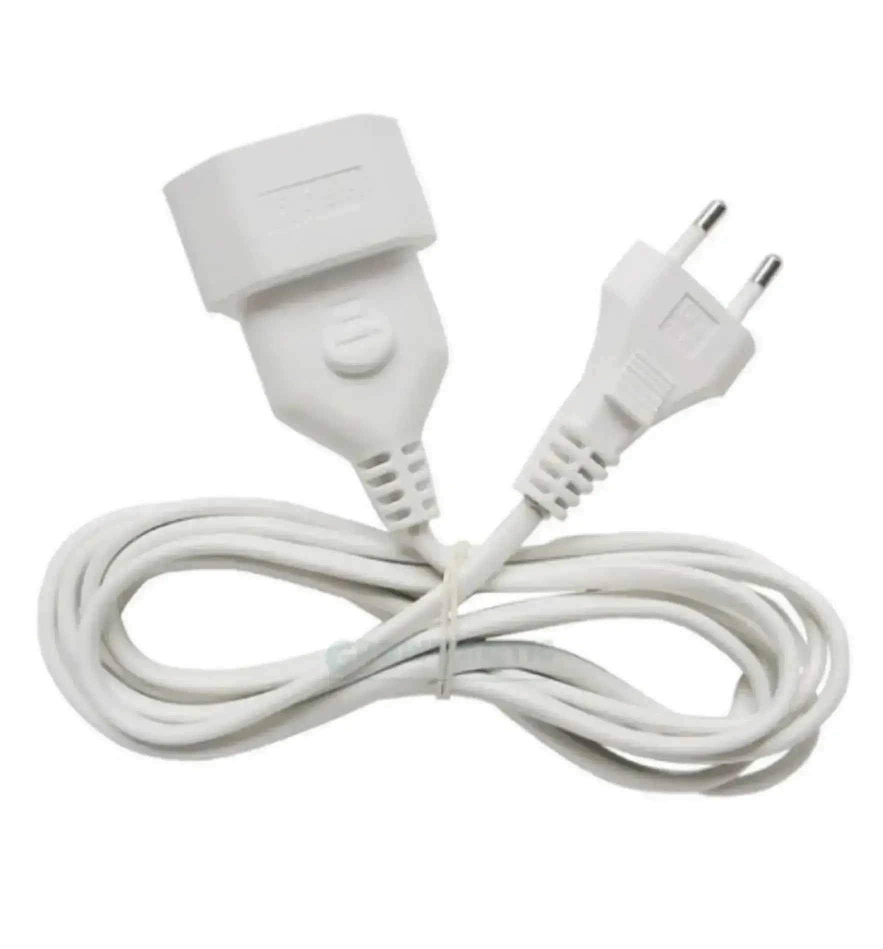 BrennStuhl Verlängerungskabel 2-polig, 2 Meter, Steckleiste für elektrische Geräte, schwarzes Kabel