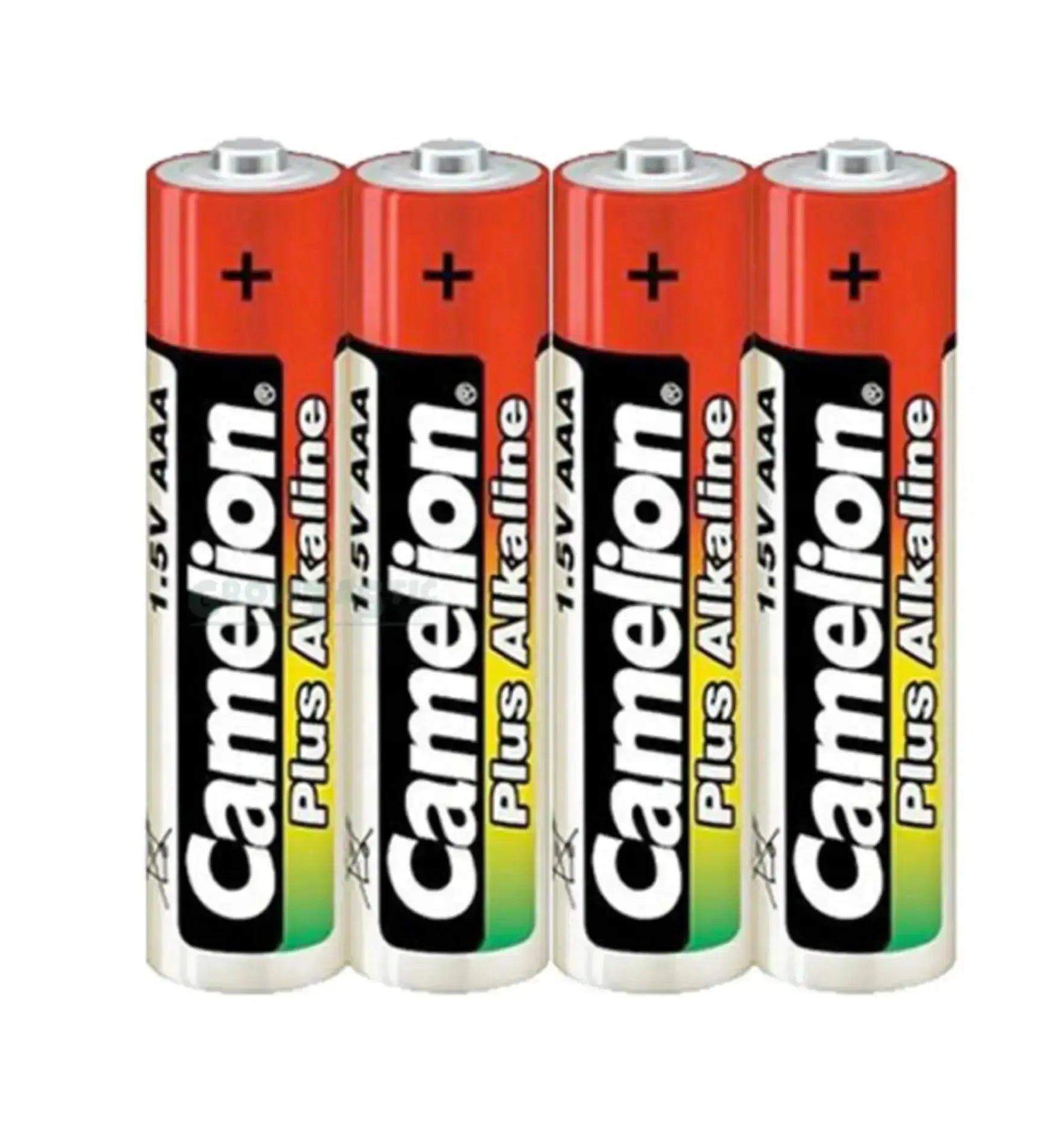 Vier AAA-Batterien von Camelion, langlebige Batterien für verschiedene elektronische Geräte, in einer Packung.