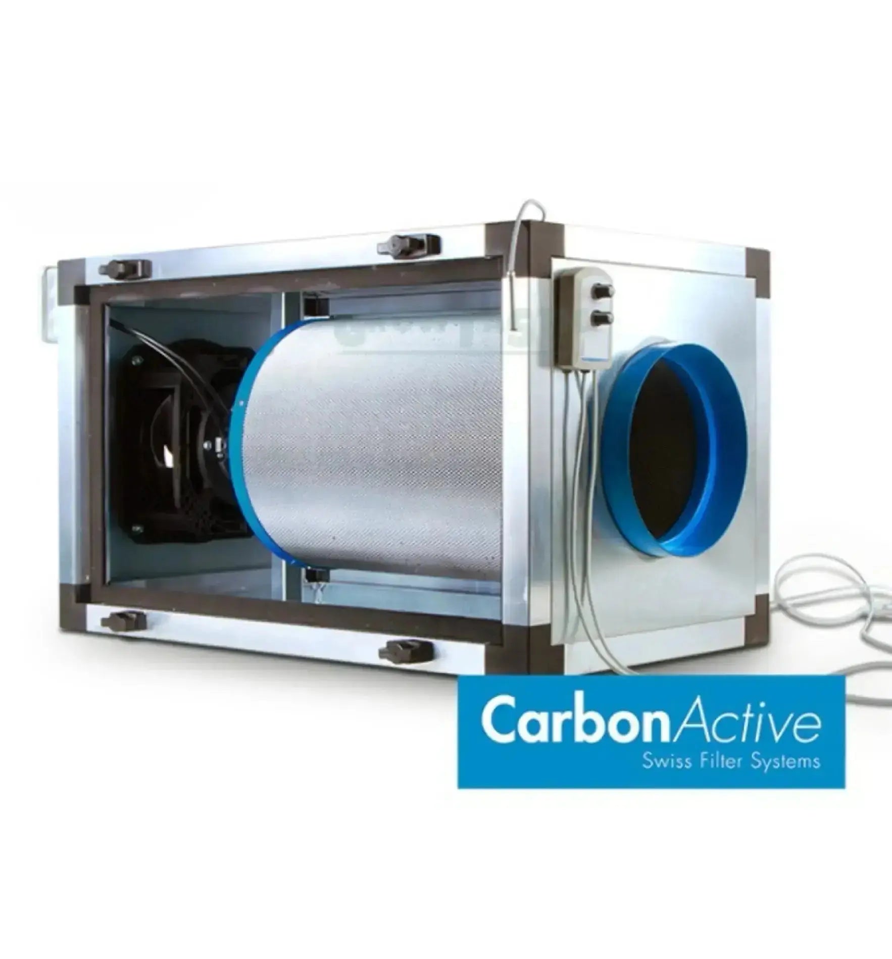 Carbon Active EC Inline Filtereinheit für Klima und Lüftung, 125 mm, 500 m/h, 700 Pa, robustes Filtergerät