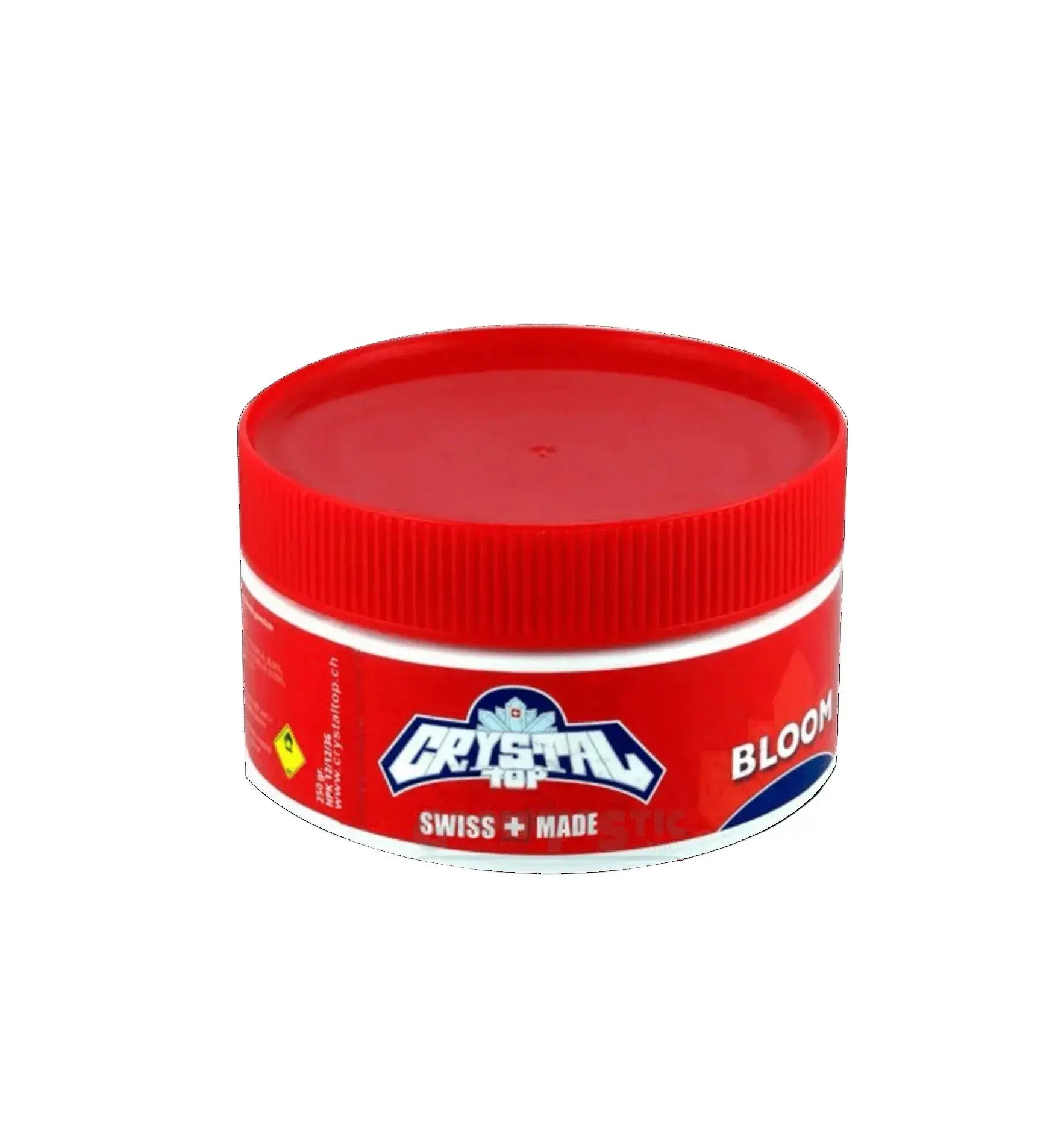 Kristall Top Bloom Dünger in 250 g, zeigt die Verpackung mit dem Crystal Top Bloom Logo und Produktname.