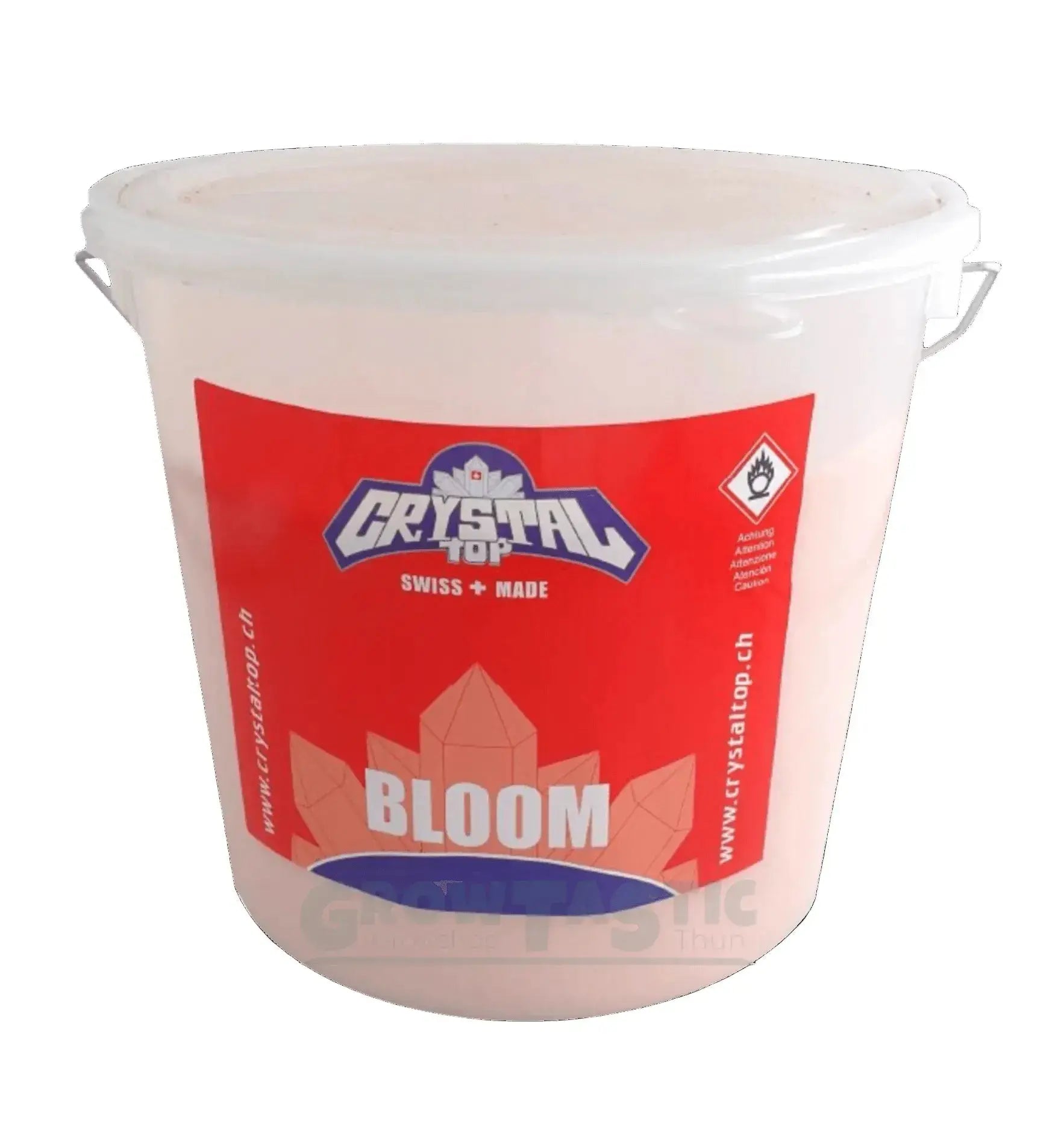 Kristall Top Bloom Dünger in 250 g, weiße Verpackung mit grüner Beschriftung, für Pflanzenpflege