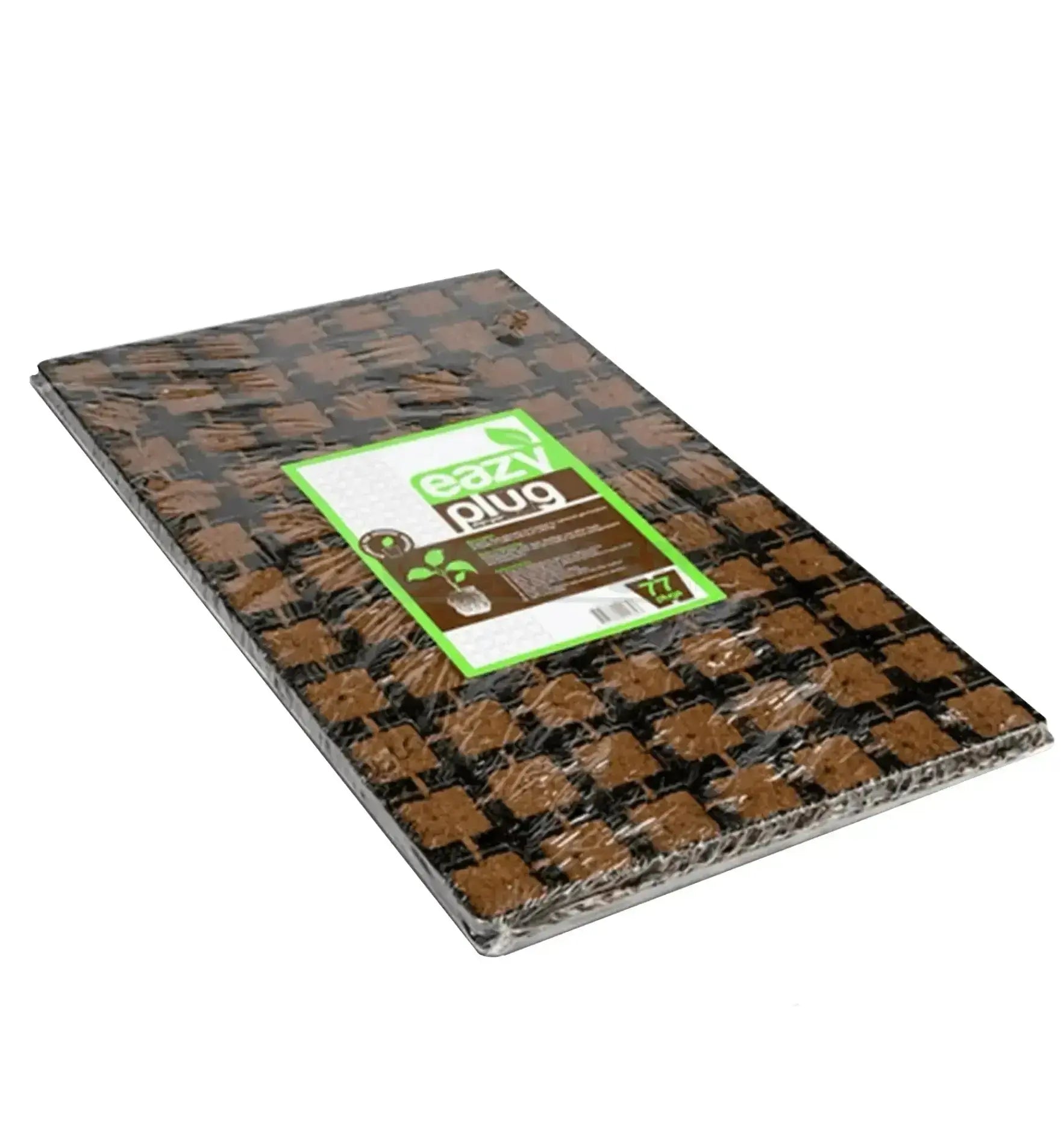 Eazy Plug Stecklings-Tray mit 77 Anzuchtmedien, 3,5x3,5cm, für Pflanzenanzucht, transparent mit kleinen Pflanzensämlingen.