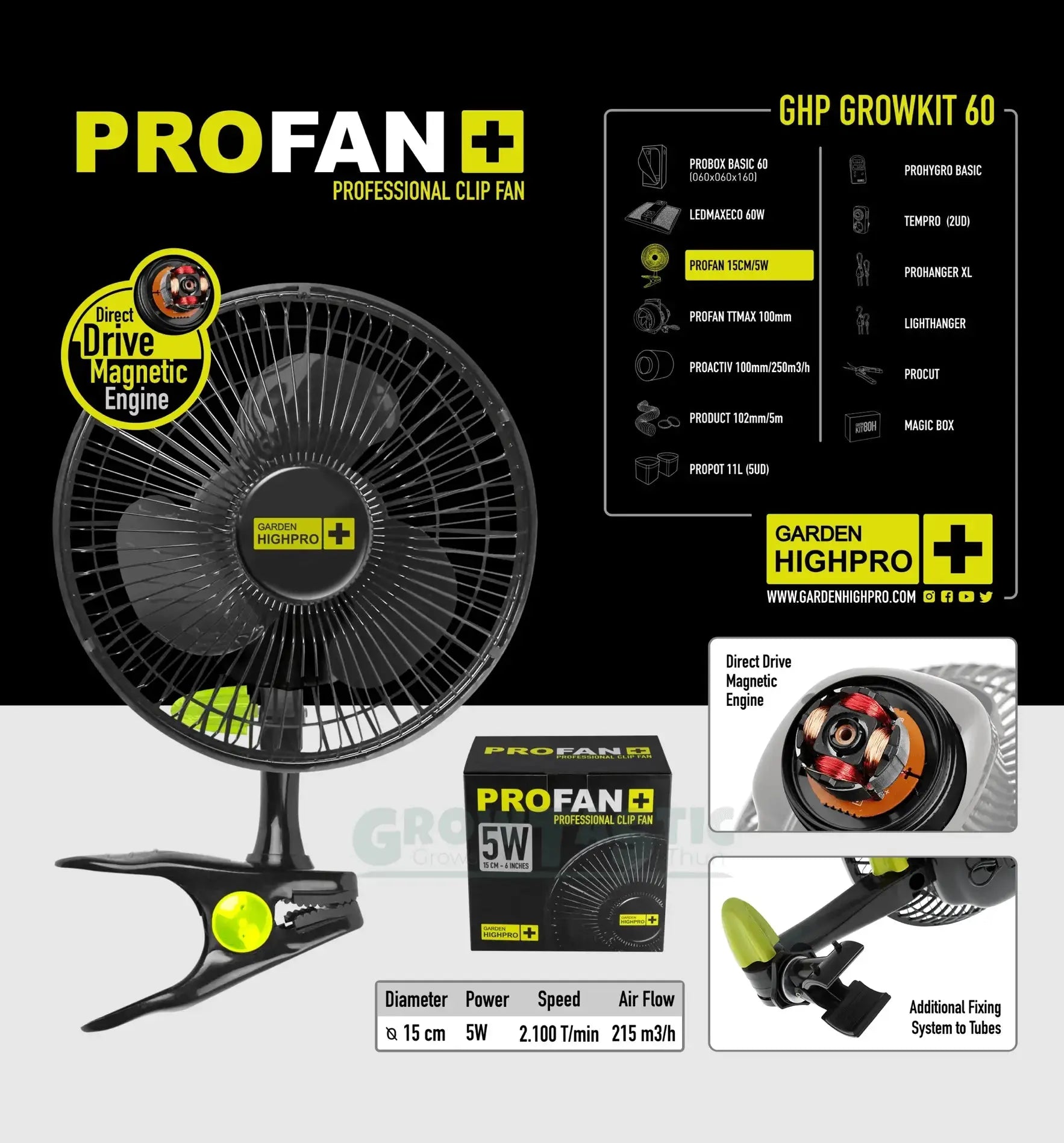 Garden Highpro GHP Grow Kit 60, komplettes Anbausystem für Pflanzen, mit allen nötigen Komponenten für den optimalen Wachstum.