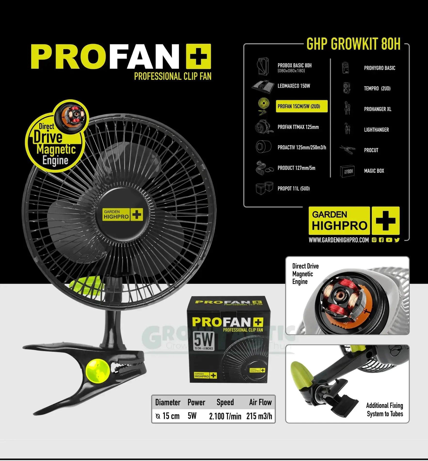 Garden Highpro GHP Grow Kit 80H Komplettsystem für den Garten, inklusive Anbau- und Wachstumszubehör