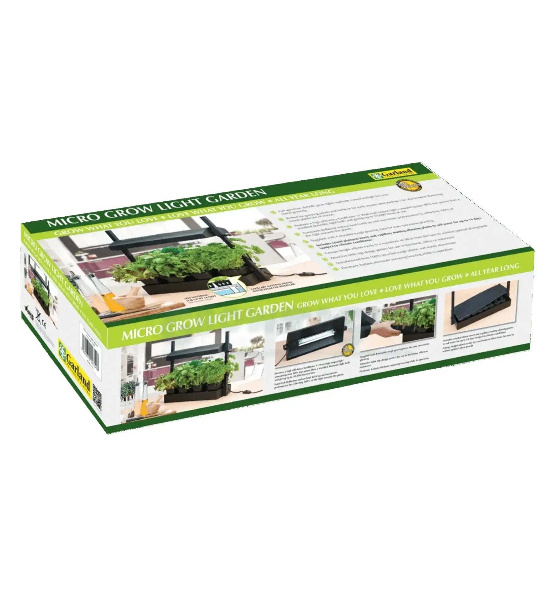 Beleuchtetes Anzuchtsystem von Garland, Micro Grow Light Garden, mit LED-Lichtern in 50x20x45 cm für Pflanzenzucht