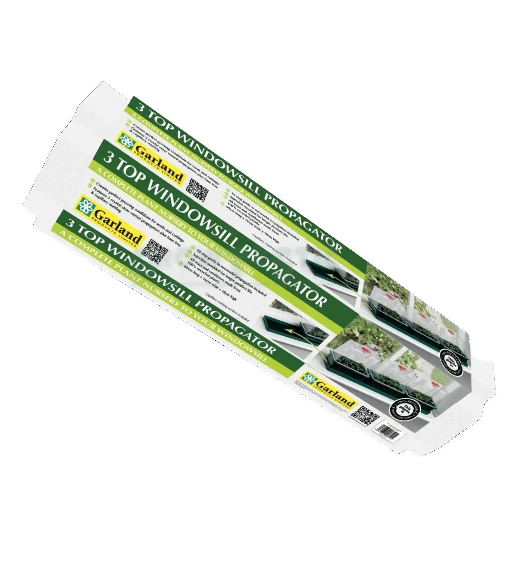 Garland Propagator, kleines Gewächshaus mit Heizfunktion, ideal für Samen und Pflanzen, zeigt Fenster und Heizsystem.