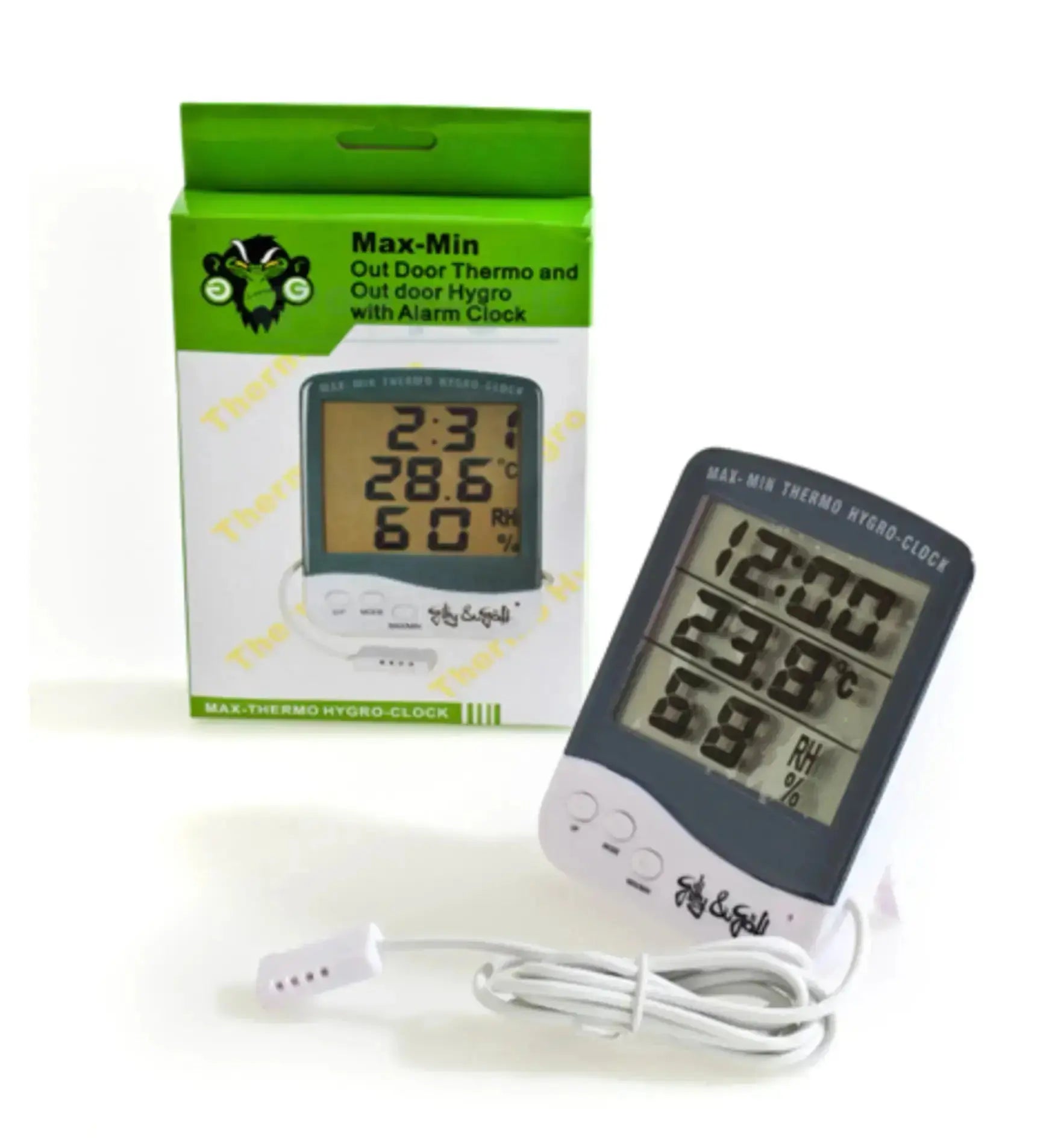 Gitty & Göff Hygro- Thermometer mit Sonde, digitales Thermo- und Hygrometer für Temperatur und Luftfeuchtigkeit