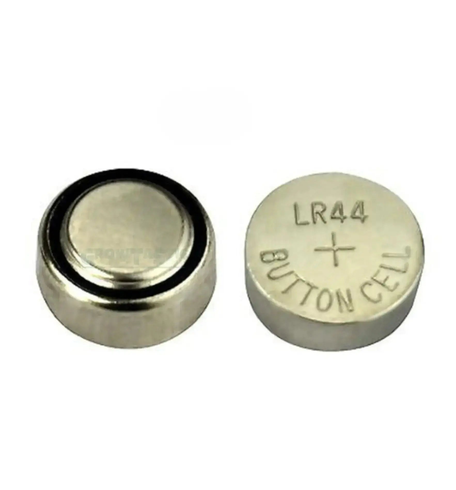 Batterie LR44 aus der GrowTastic Sammlung, kleine Knopfzellenbatterie für Uhren und Geräte, schwarz und metallisch glänzend