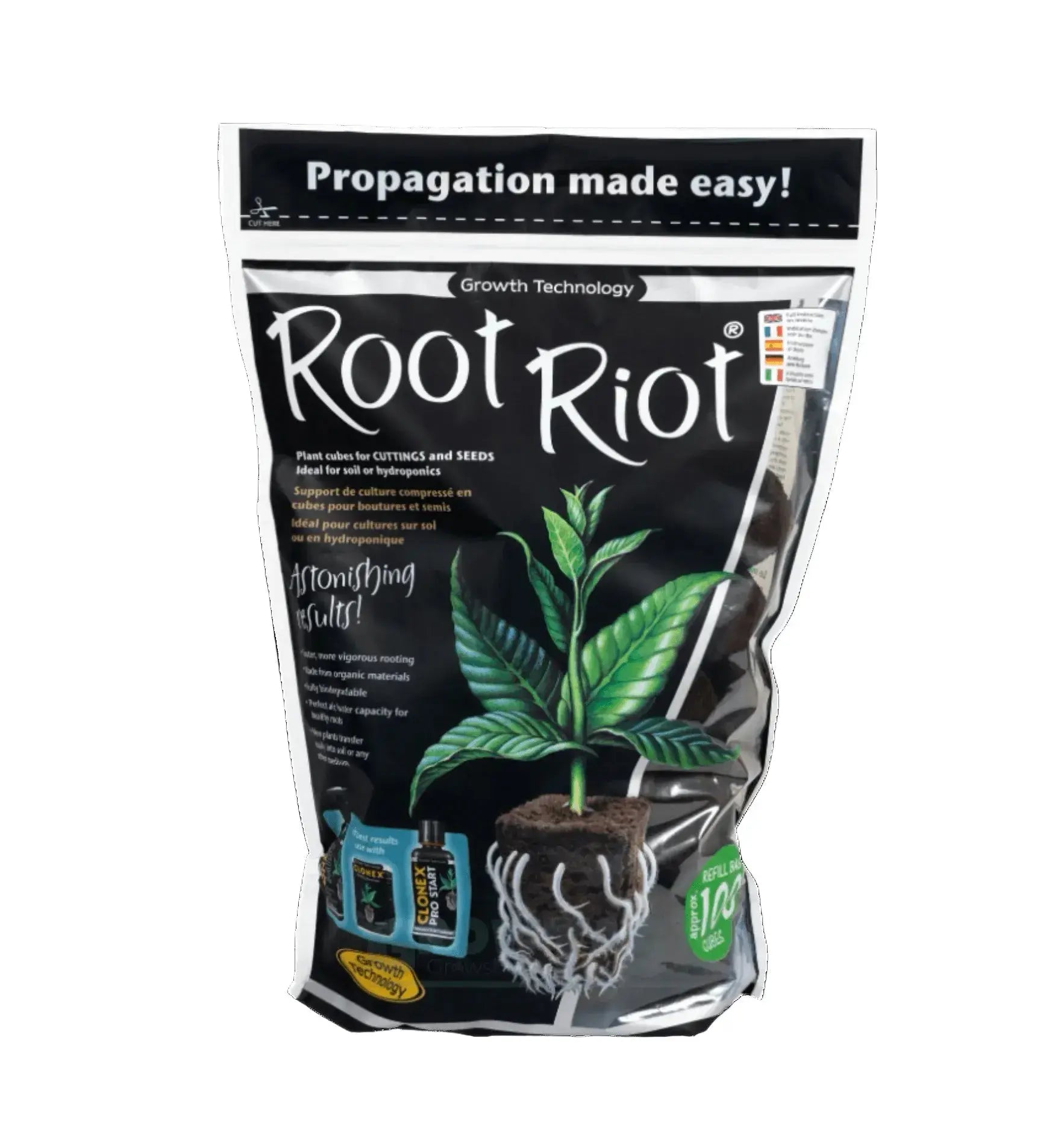 Wurzelstimulanz Growth Technology Root Riot® in Anzuchttablette mit 24 Würfeln für gesunde Pflanzenwurzelentwicklung