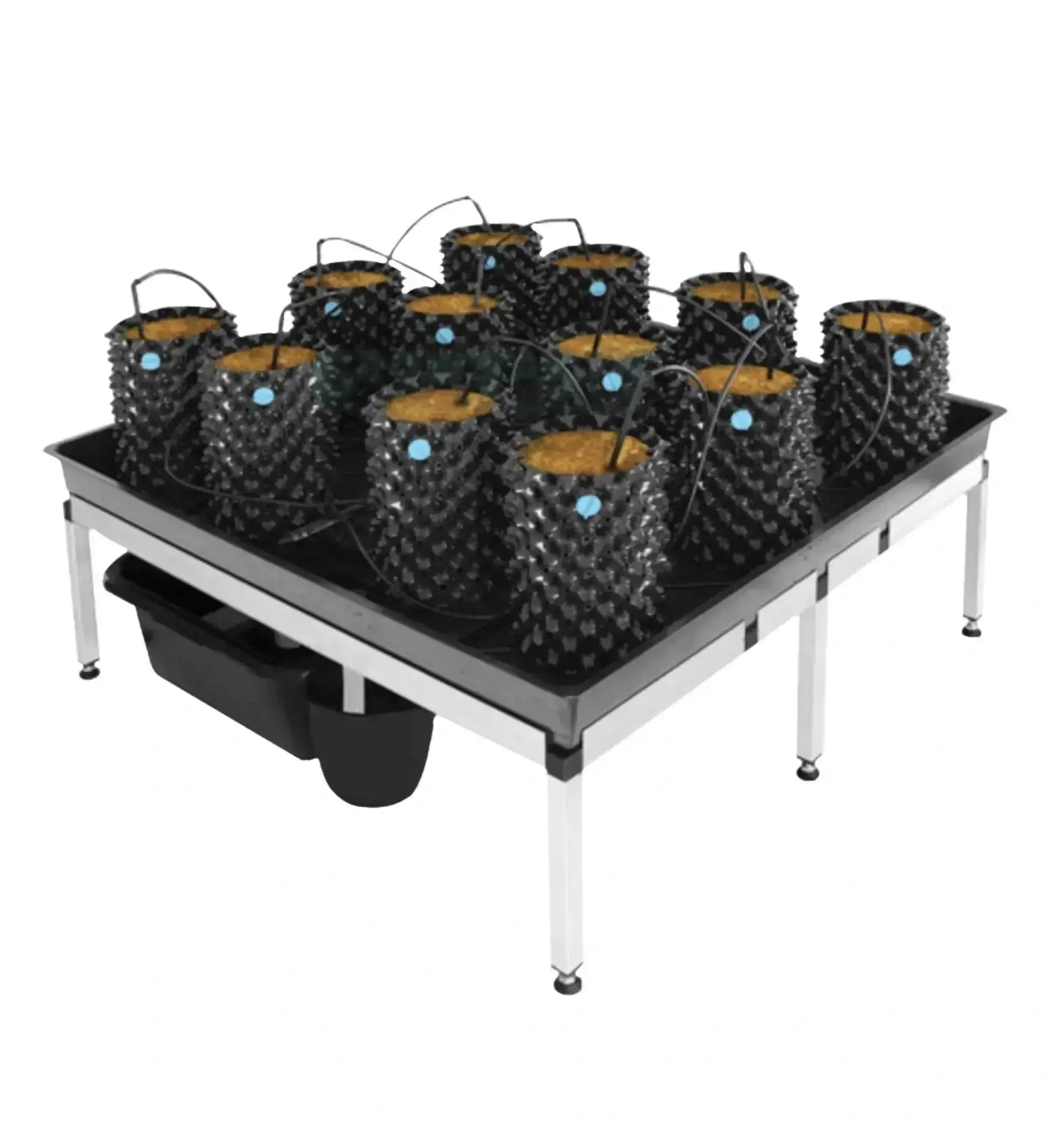 GrowSystem Airpot Bewässerungssystem von GrowTOOL für 4 Pflanzen, 0,6-57x57x30 m, effiziente Bewässerung für Indoor-Grow-System