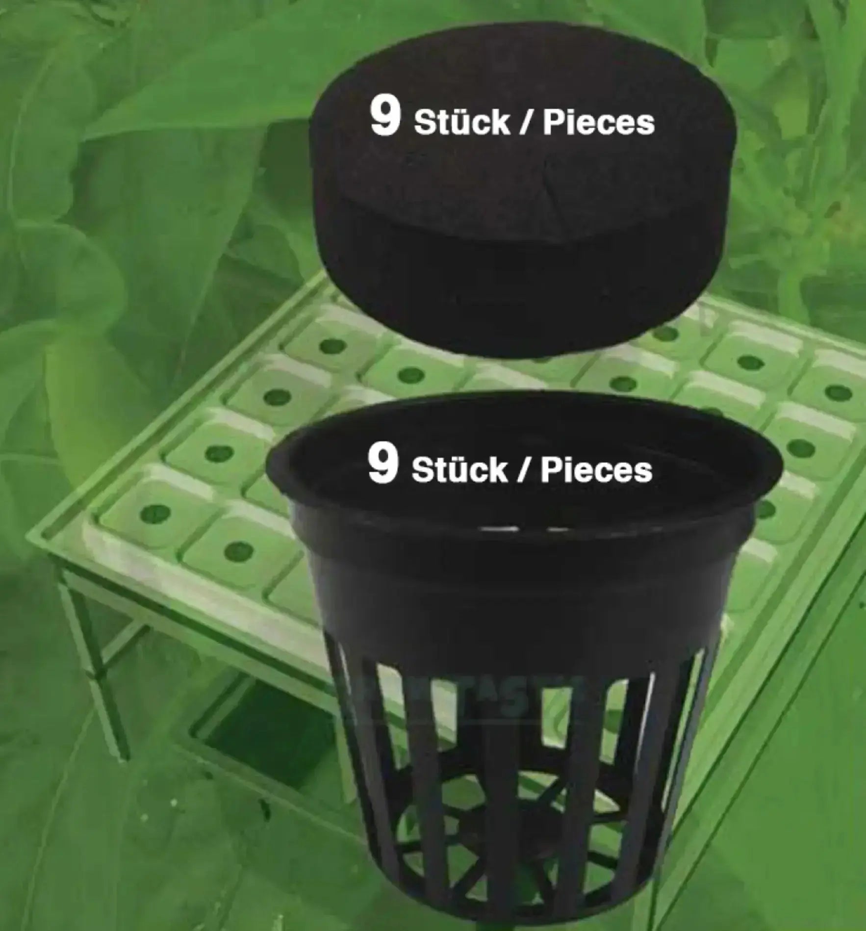 GrowTOOL Gitternetztopf für Pflanzen, 5,4 cm, aus Kunststoff, ideal für Setzlinge und kleine Pflanzen, in natürlicher Ansicht.
