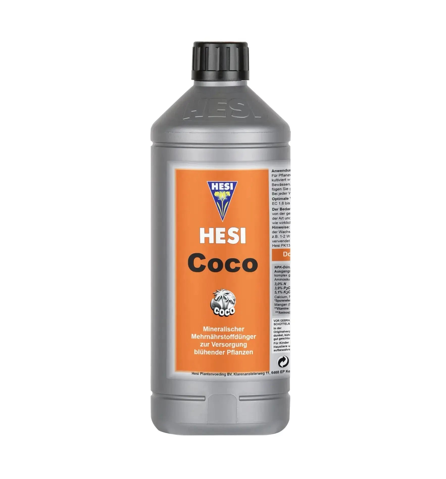 Hesi Coco Dünger in 1-Liter-Flasche, natürliche Nährstoffversorgung für Kokos-Substrate, von Hesi