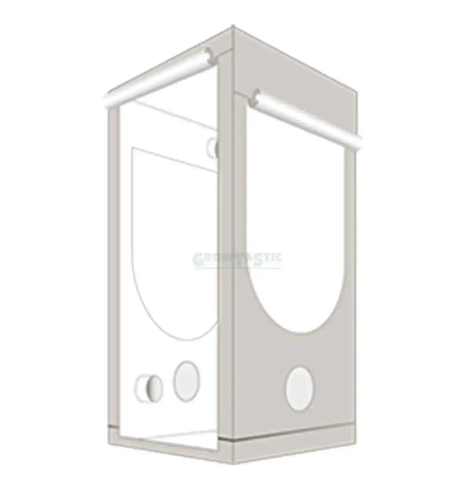 Growbox HOMEbox® Q Quadartisch Standard mit stabiler Konstruktion und Belüftungssystem, ideal für Pflanzenzucht.