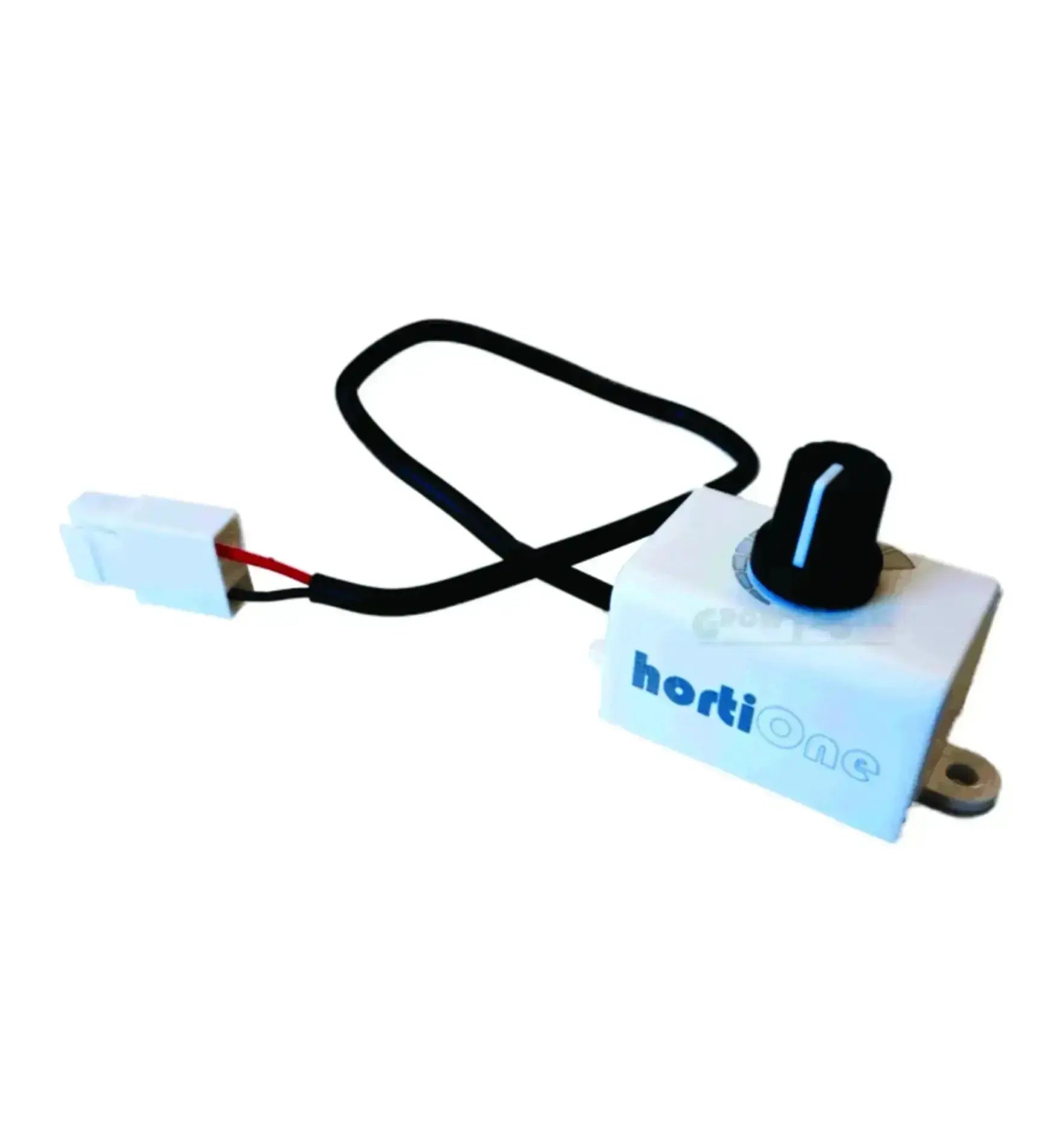 Hortione LED Pflanzenleuchte mit Dimmer, Knopf, Plug & Play, ideal für Pflanzenwachstum, in schwarzem Gehäuse.
