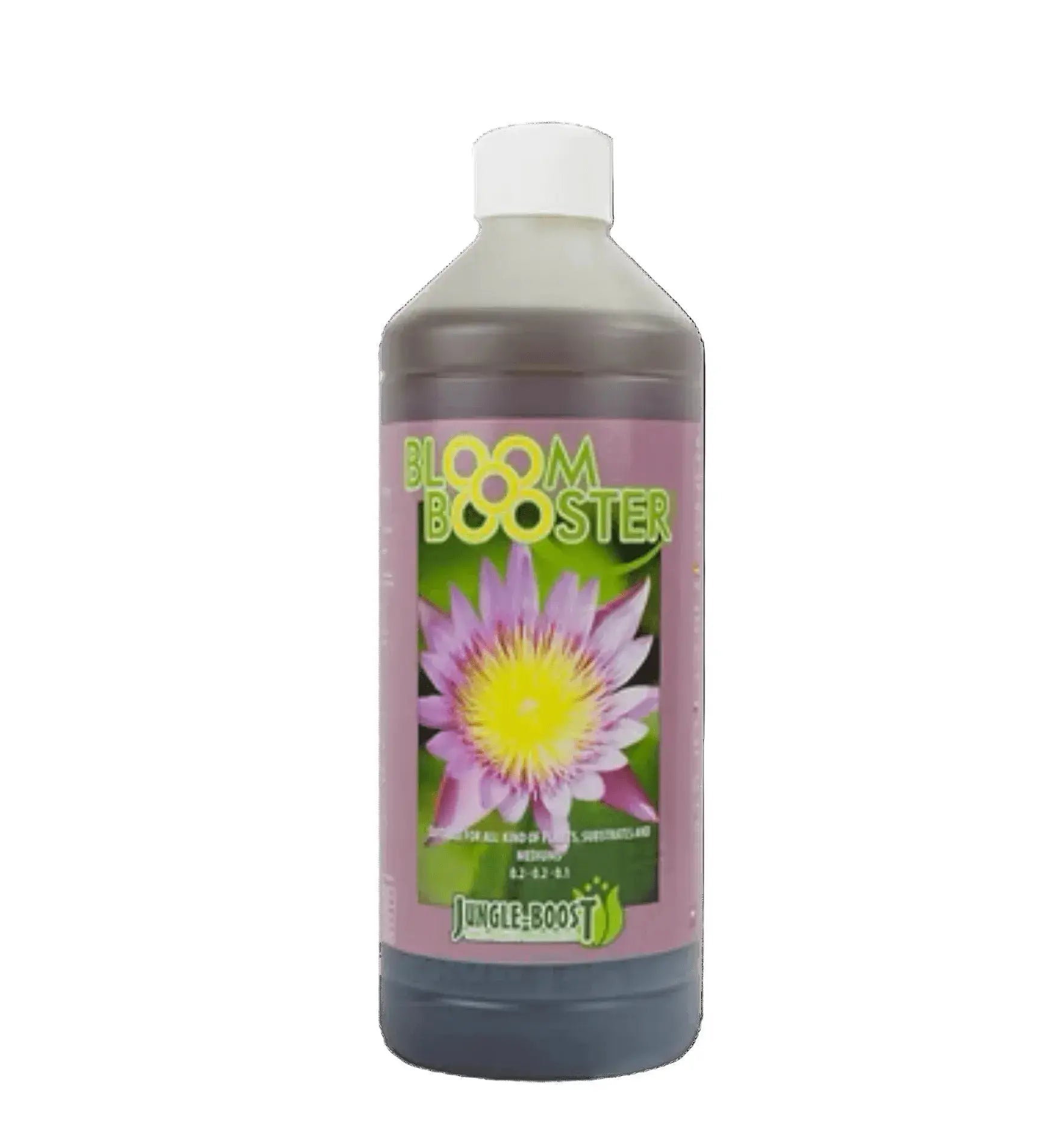 Jungle Boost Bloom Booster Dünger in 500 ml Flasche, fördert Blüten und Pflanzenwachstum, mit natürlicher Inhaltsstoff.