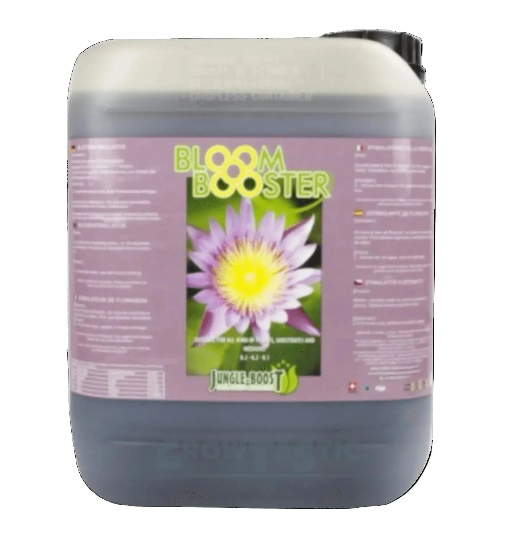 Jungle Boost Bloom Booster Dünger in 500 ml Flasche, flüssiger Pflanzen-Dünger für üppiges Blühen, auf der Flasche sichtbar