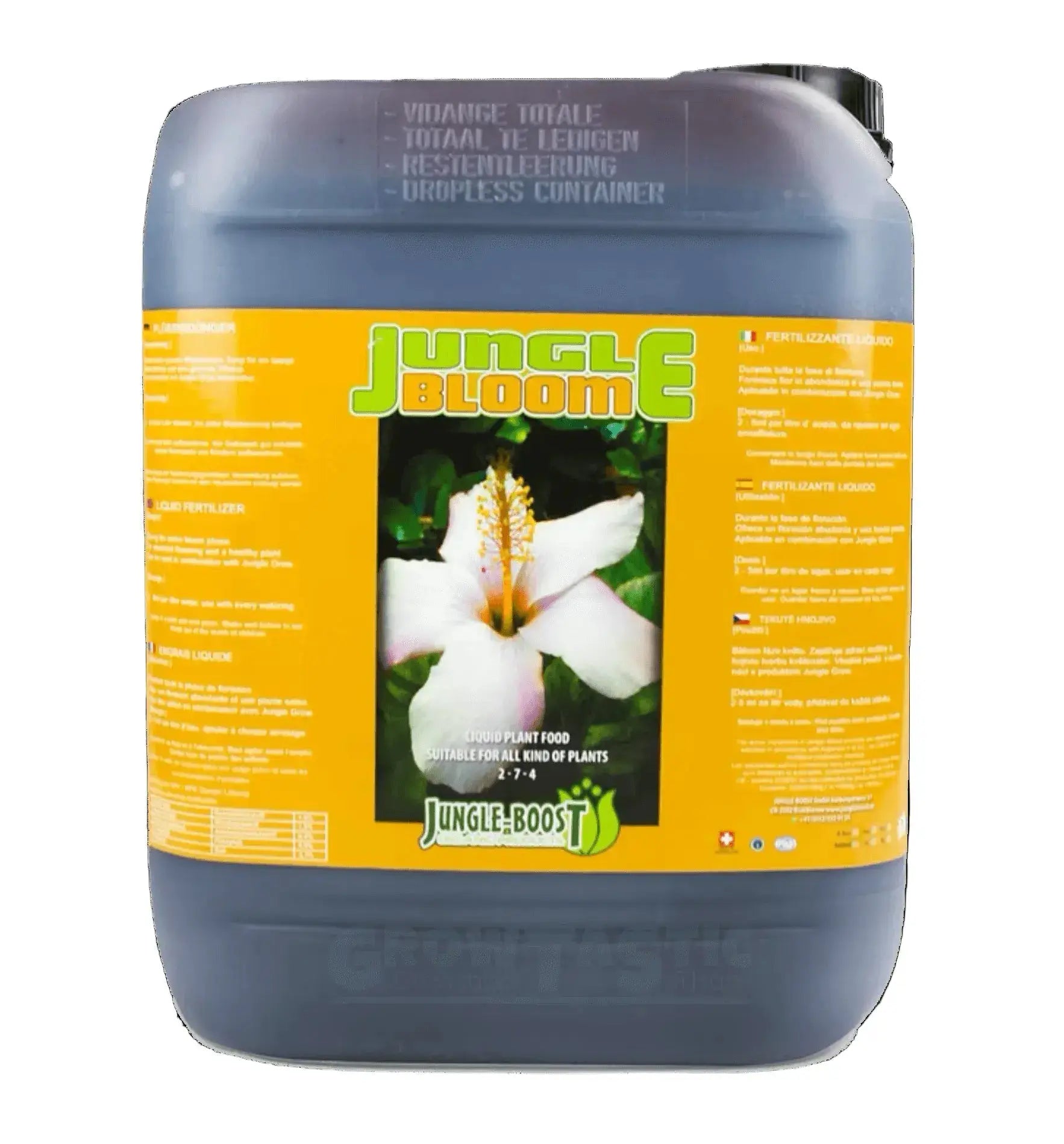 Jungle Boost Jungle Bloom Düngerflasche, 500 ml, natürliche Pflanzennahrung für gesundes Wachstum, auf der Flasche sichtbar