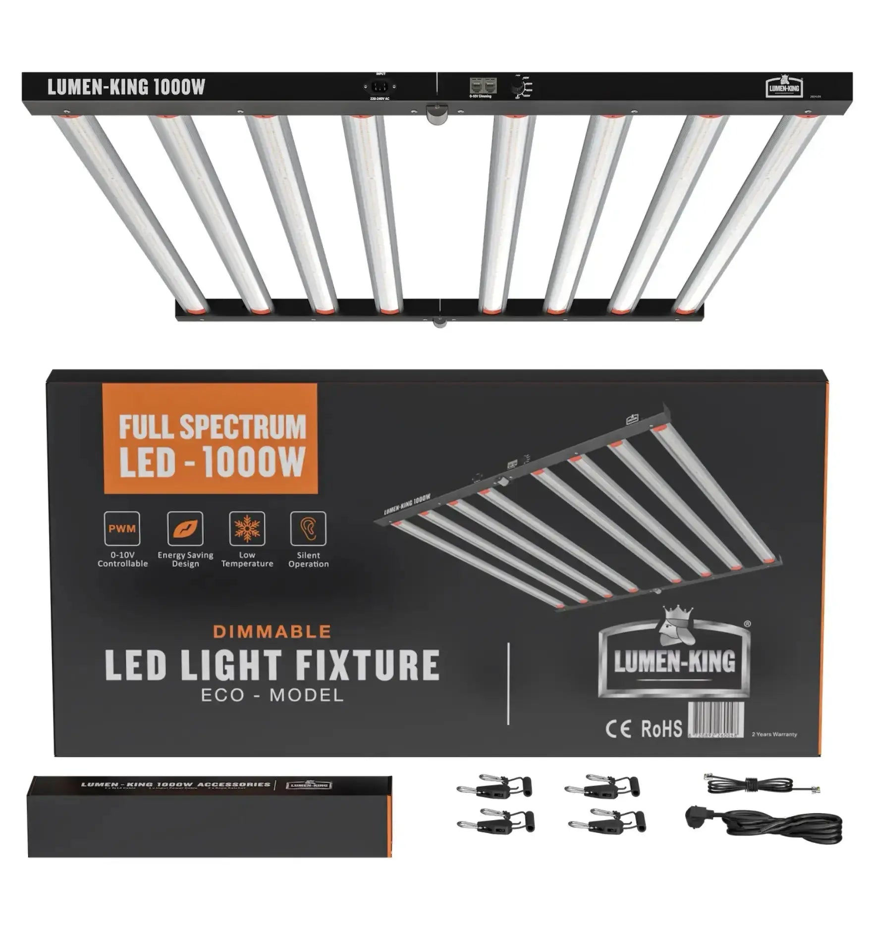 Lumen-King LED Pflanzenleuchte Eco-Line 1000W, weiße Leuchte mit mehreren LED-Bereichen für Pflanzenwachstum