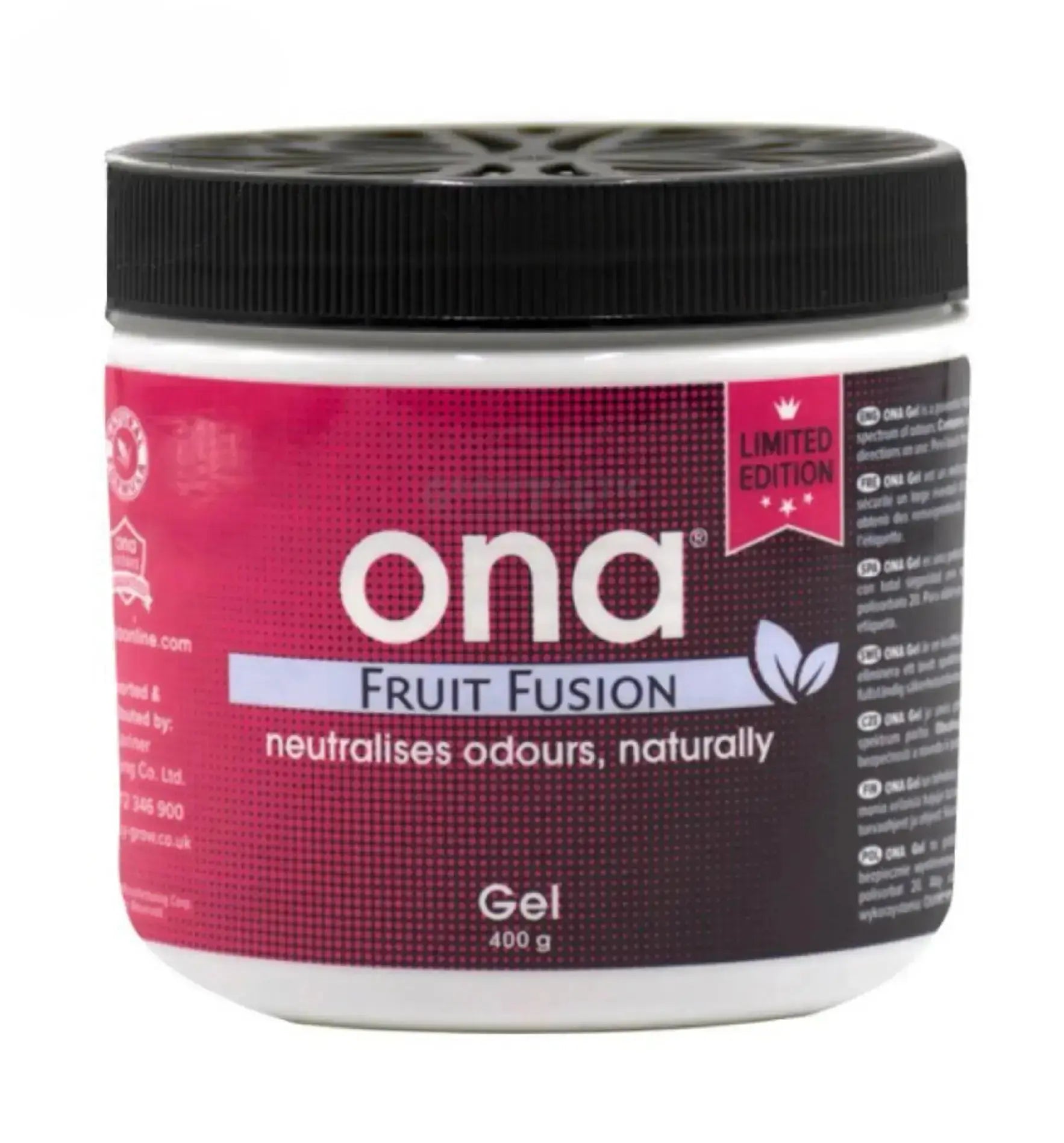 ONA Fruit Fusion Geruchsneutralisationsspray in 250 ml Flasche, fruchtiger Duft, für angenehme Raumluft.