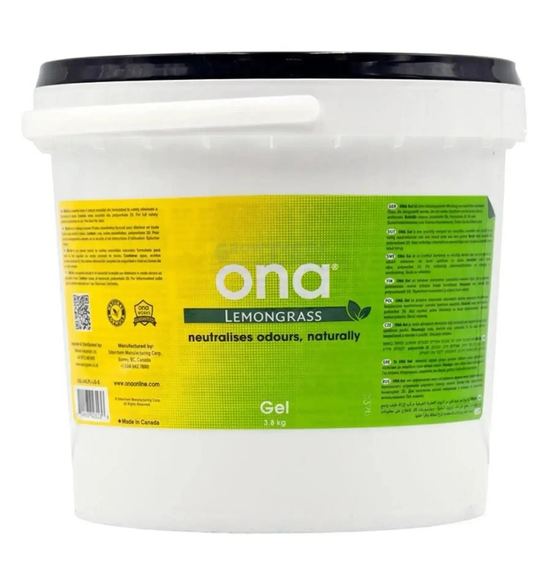 Ona Lemongrass Geruchsneutralisationsspray in 250 ml Flasche, frischer Lemongrass-Duft zur Geruchsbeseitigung