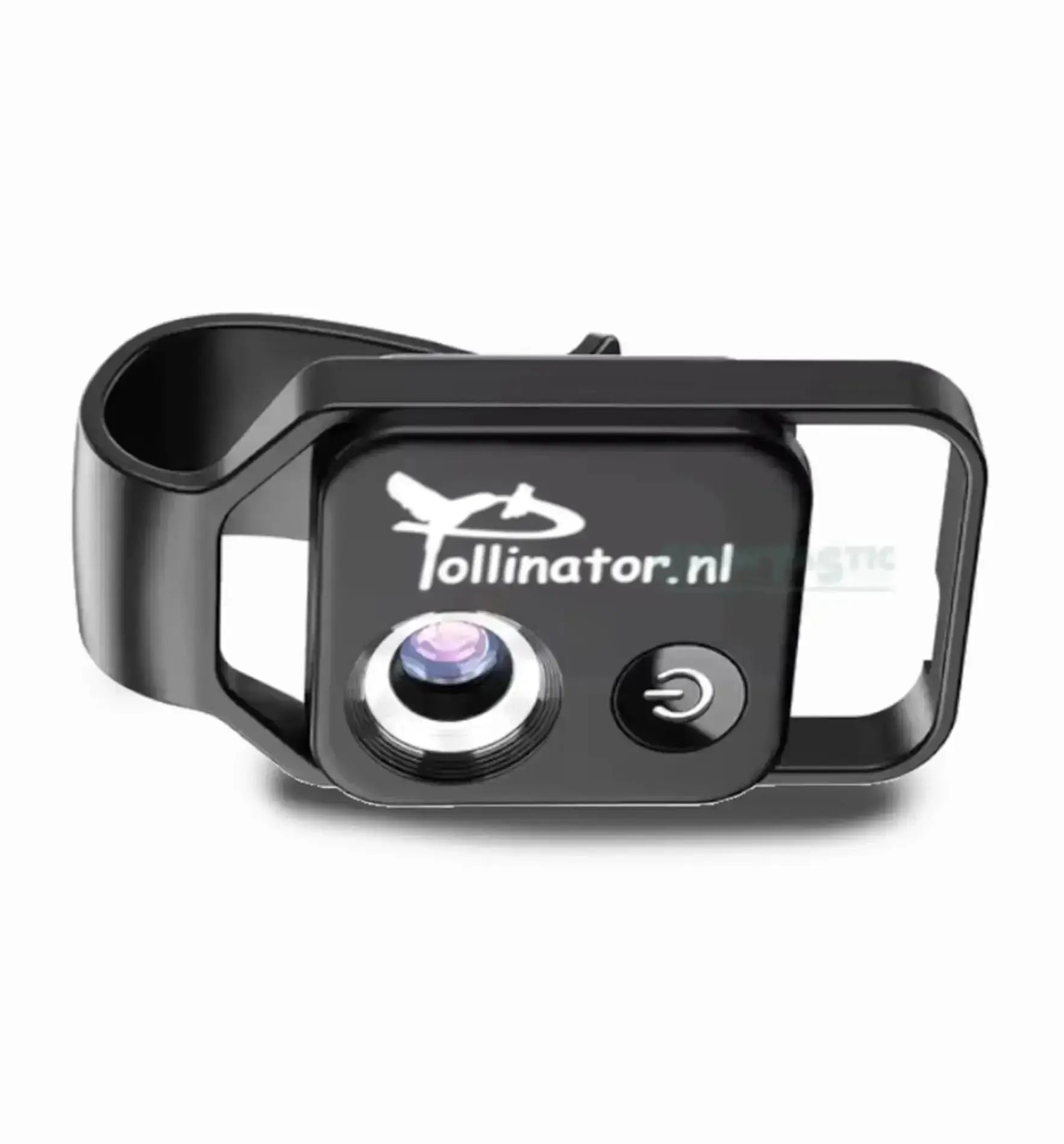 Pollinator Trichome Explorer 200x Mikroskop zeigt die Trichome auf einer Mobiltelefonaufnahme, detailreiche Nahaufnahme.