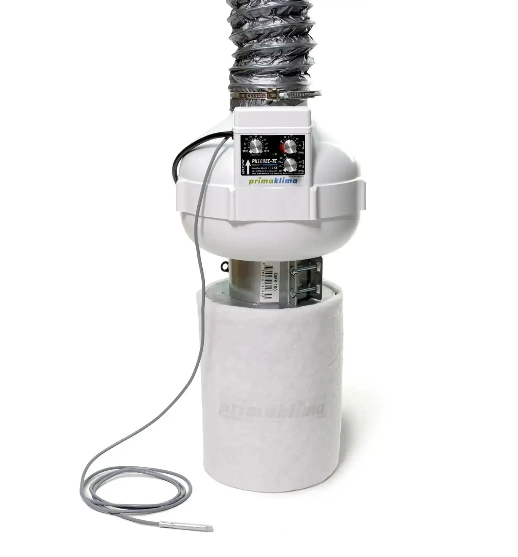 Prima Klima Abluftventilator mit Temperaturregelung, 100 mm, 280 m³/h, für effiziente Belüftung in Innenräumen