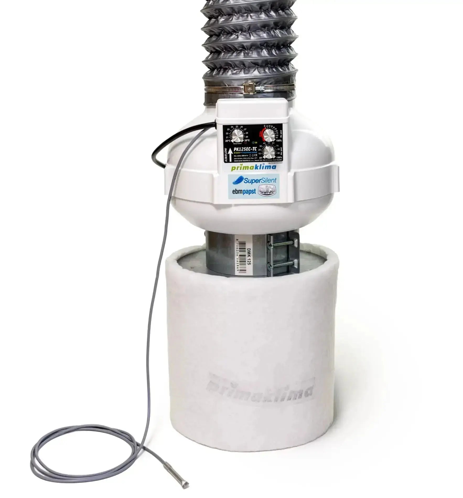 Prima Klima Abluftventilator mit Temperatur Control, 100 mm, 280 m³/h, für effiziente Lüftungssysteme