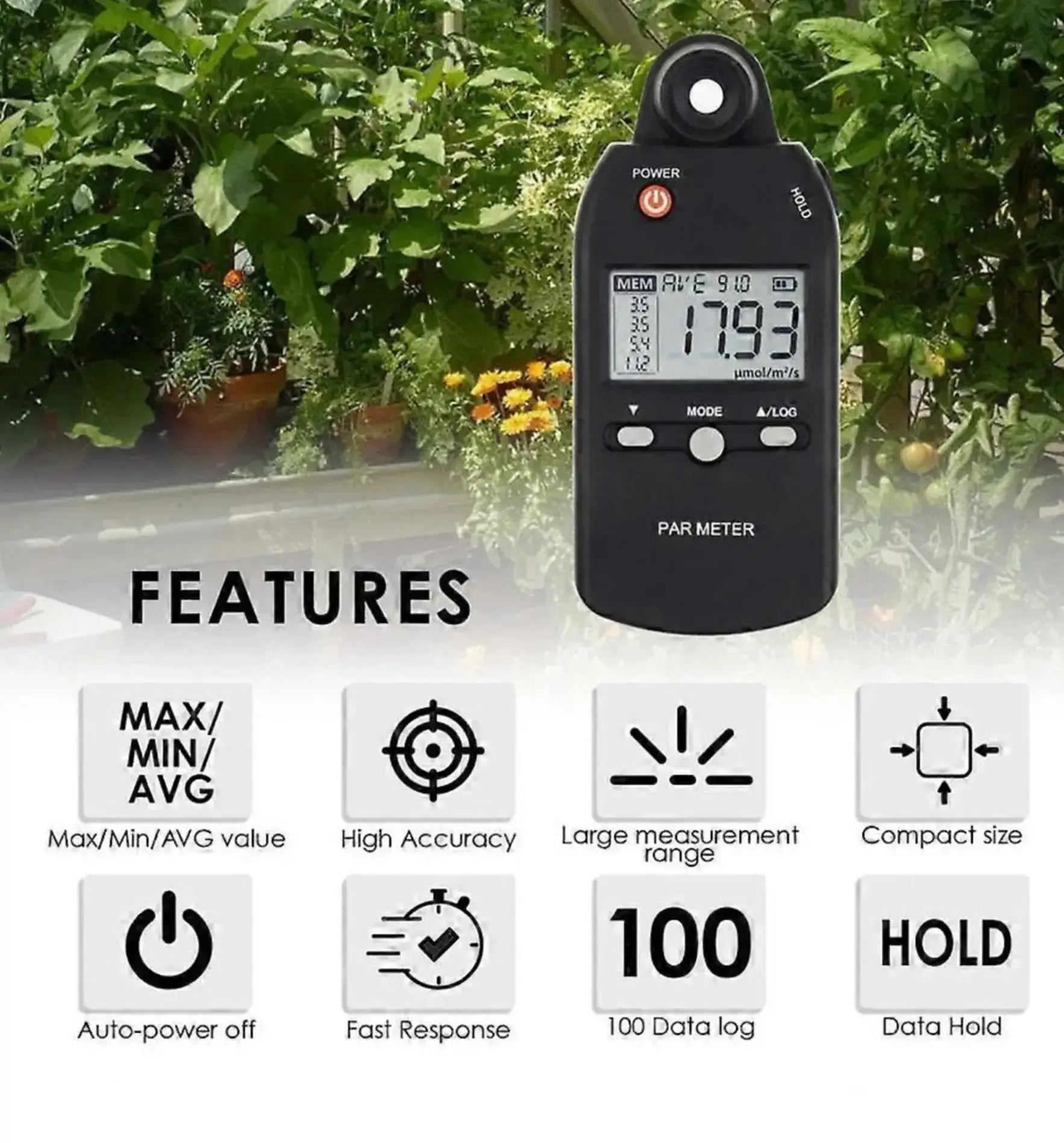 Quantum Par Meter 0-5000 μmol/m²/sec