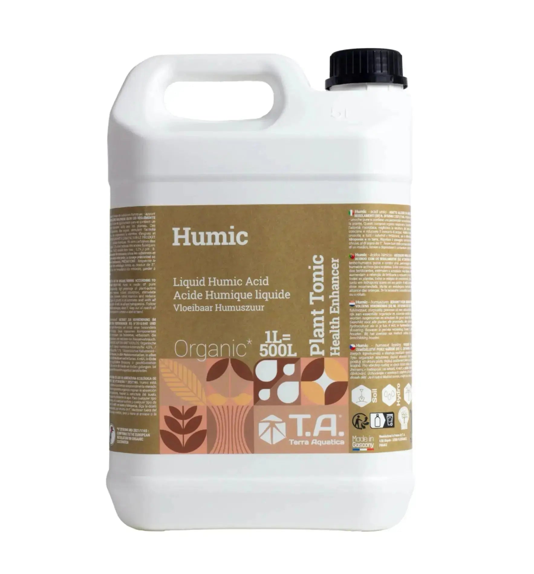 Terra Aquatica Humic Dünger in 1-Liter-Flasche, flüssiger Bodenverbesserer für Pflanzenwurzeln und Wachstum