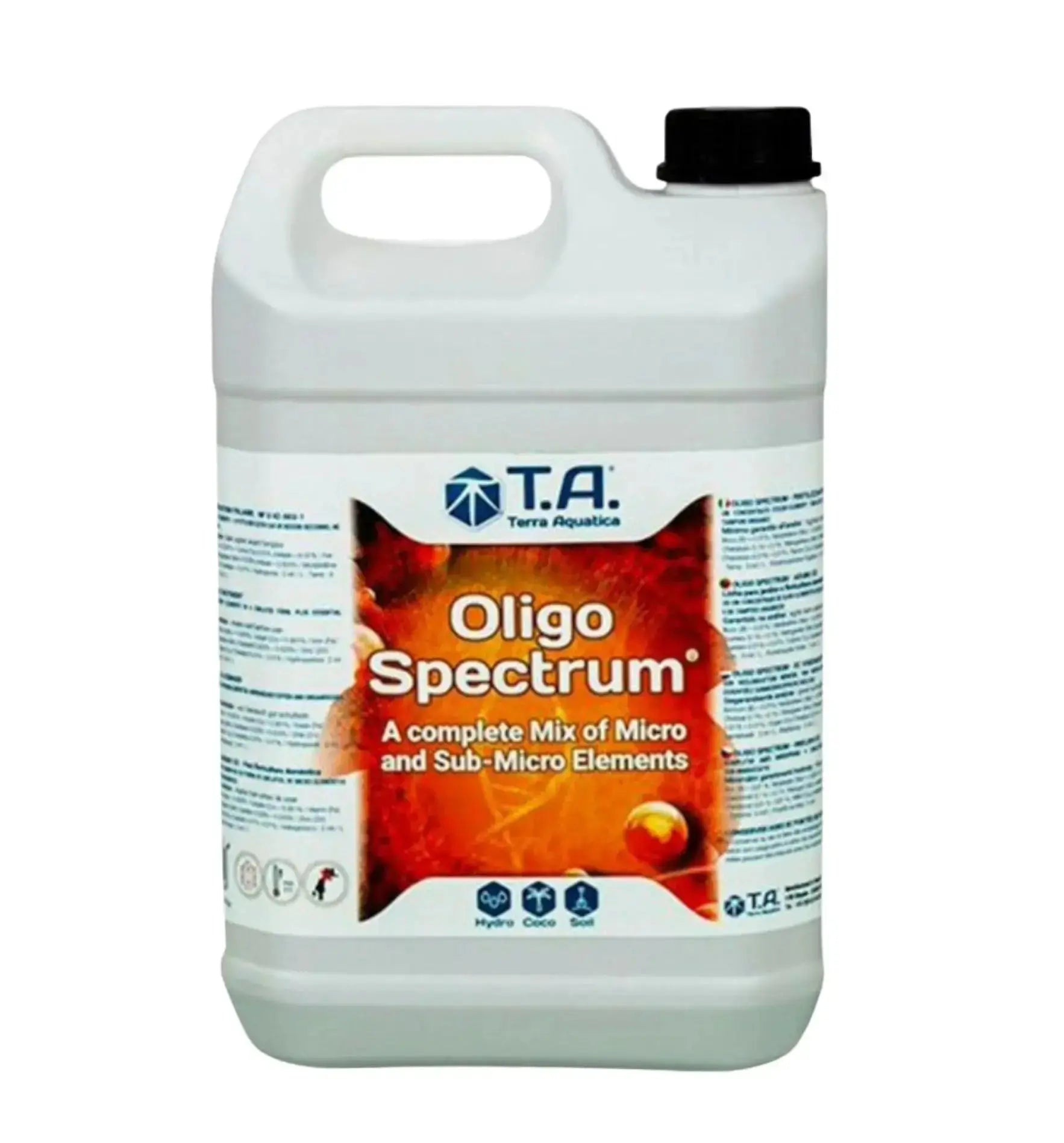 Flüssiger Terra Aquatica Oligo Spectrum® Dünger in 1-Liter-Flasche, ideal für gesunde Pflanzen und Aquarienpflege.