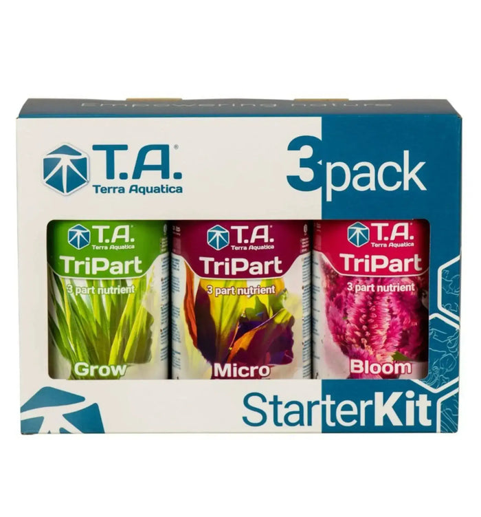 Terra Aquatica TriPart Starter Kit Dünger für hartes Wasser, flüssig, in grüner und weißer Verpackung, für Aquarienpflanzen