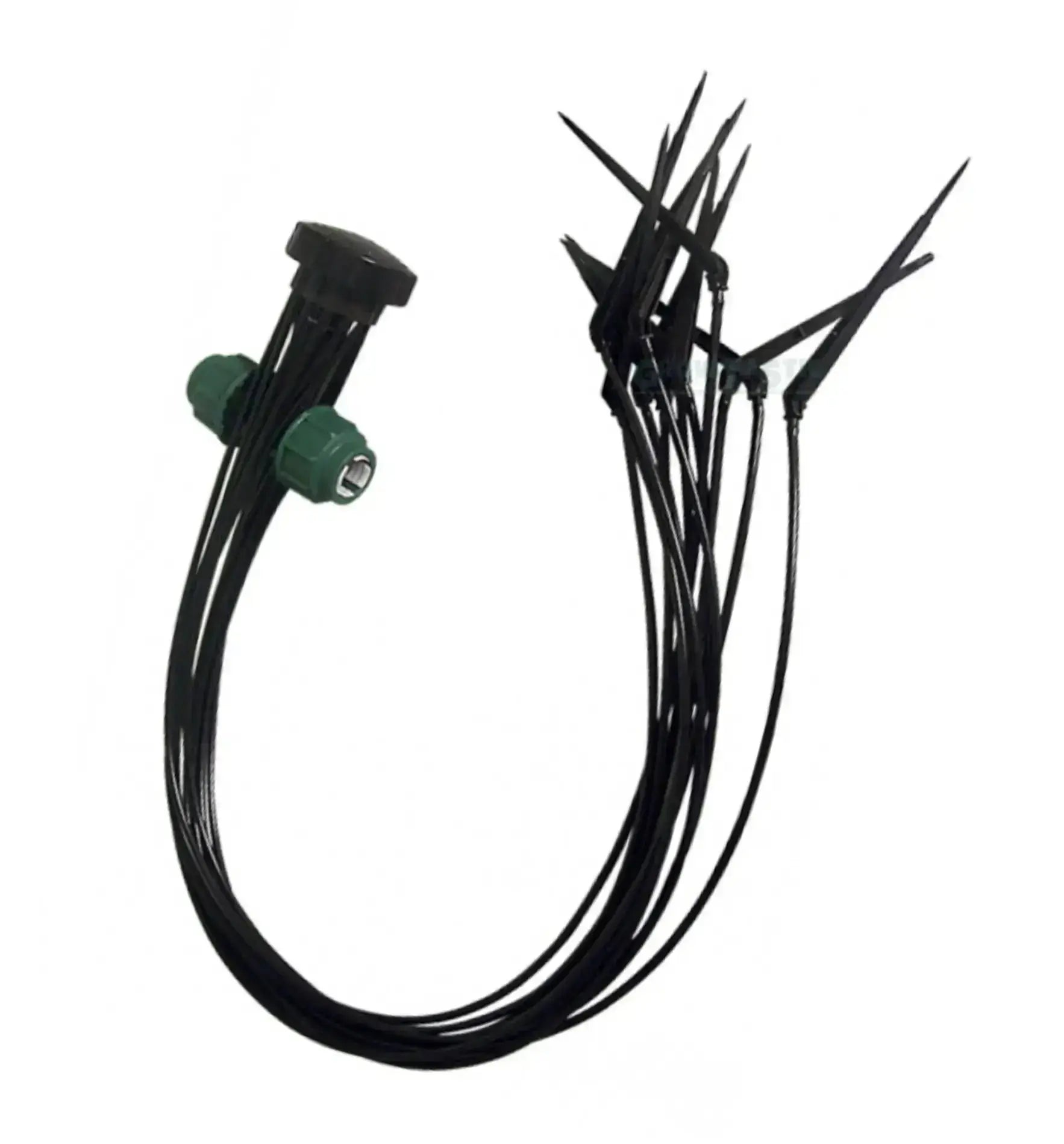 TopSpin 12-Fach Bewässerungsspinne für Tropfsystem mit mehreren Bewässerungslanzen, aus Kunststoff, in grün.