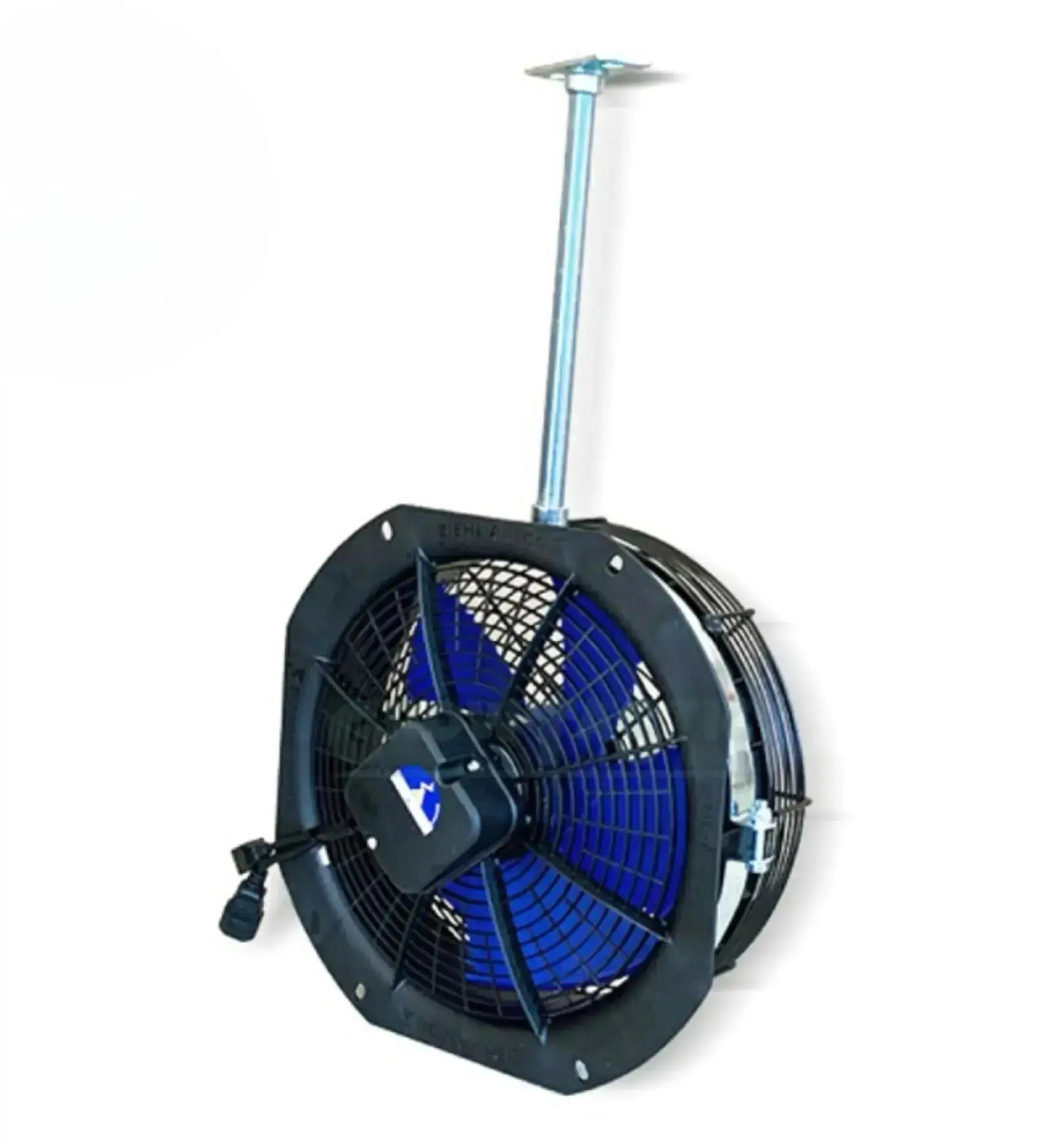 Ziehl-Abegg EC-Axial Ventilator mit 2500m³/h Luftdurchsatz, recirculierend, für industrielle Belüftung, in neutraler Position.
