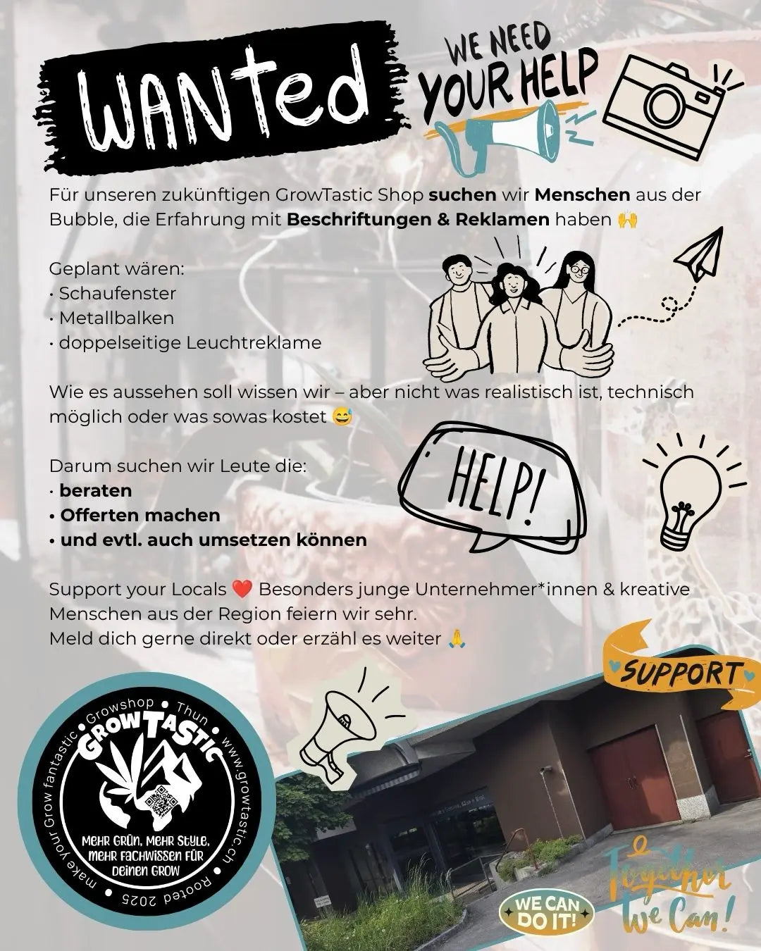 Wanted - Wir Suchen ein*e Schaufensterbeschrifter*in - Bist es du?